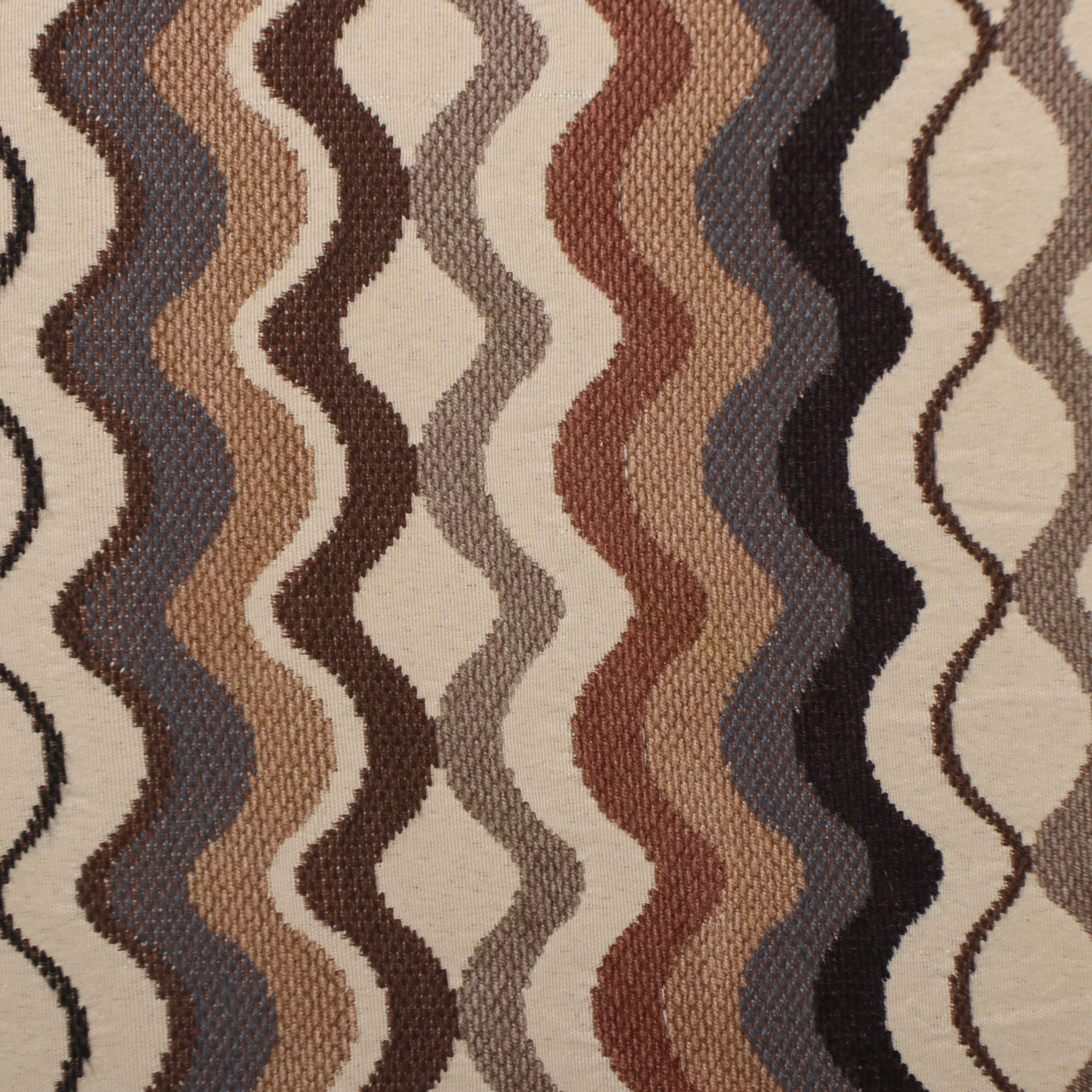 Contemporary Ebonized Oval-Back Zigzag Upholstered Armchair, 21st Century