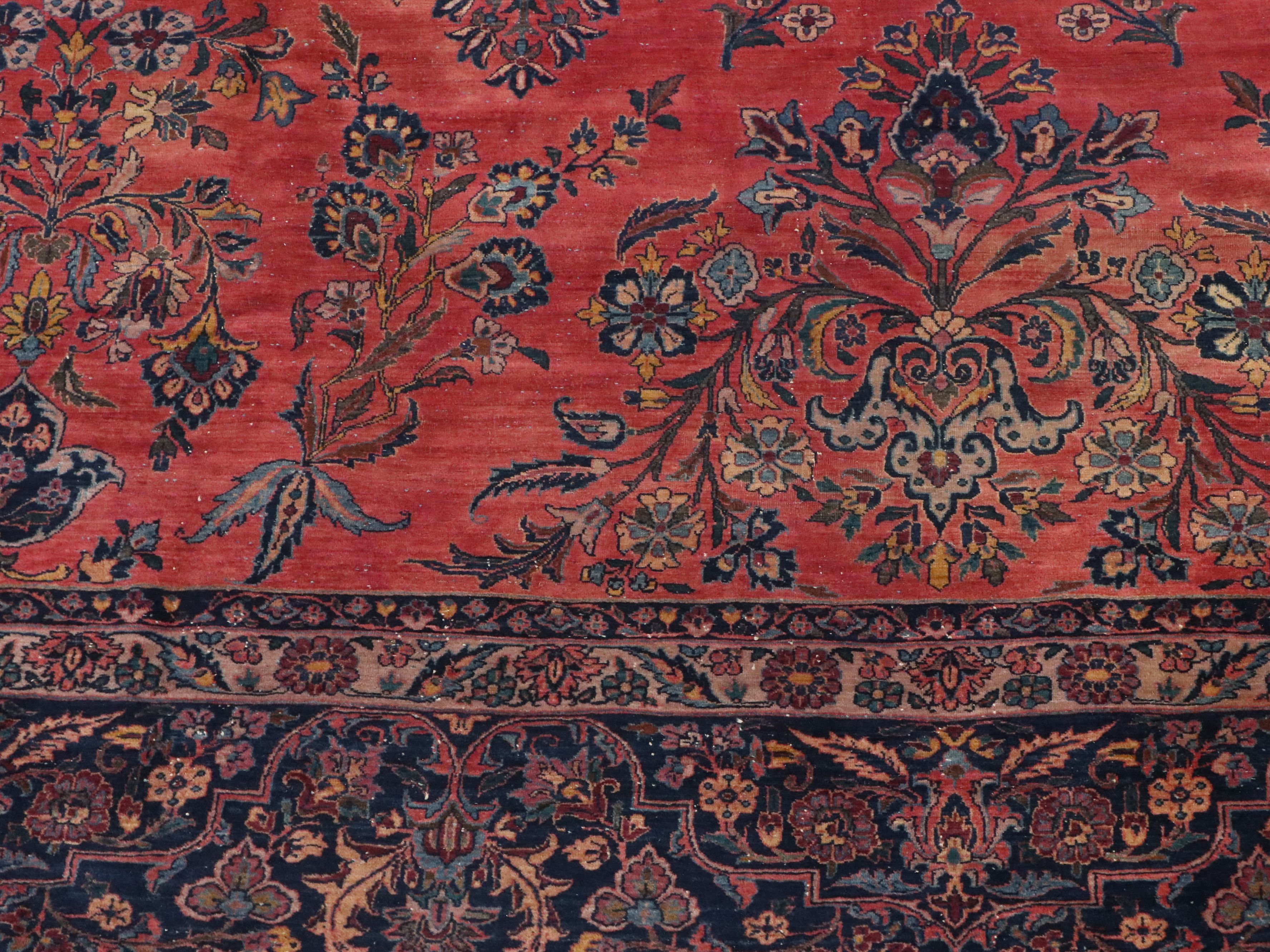 11'11 x 15' Hand-Knotted Persian Sarouk Room-Sized Rug