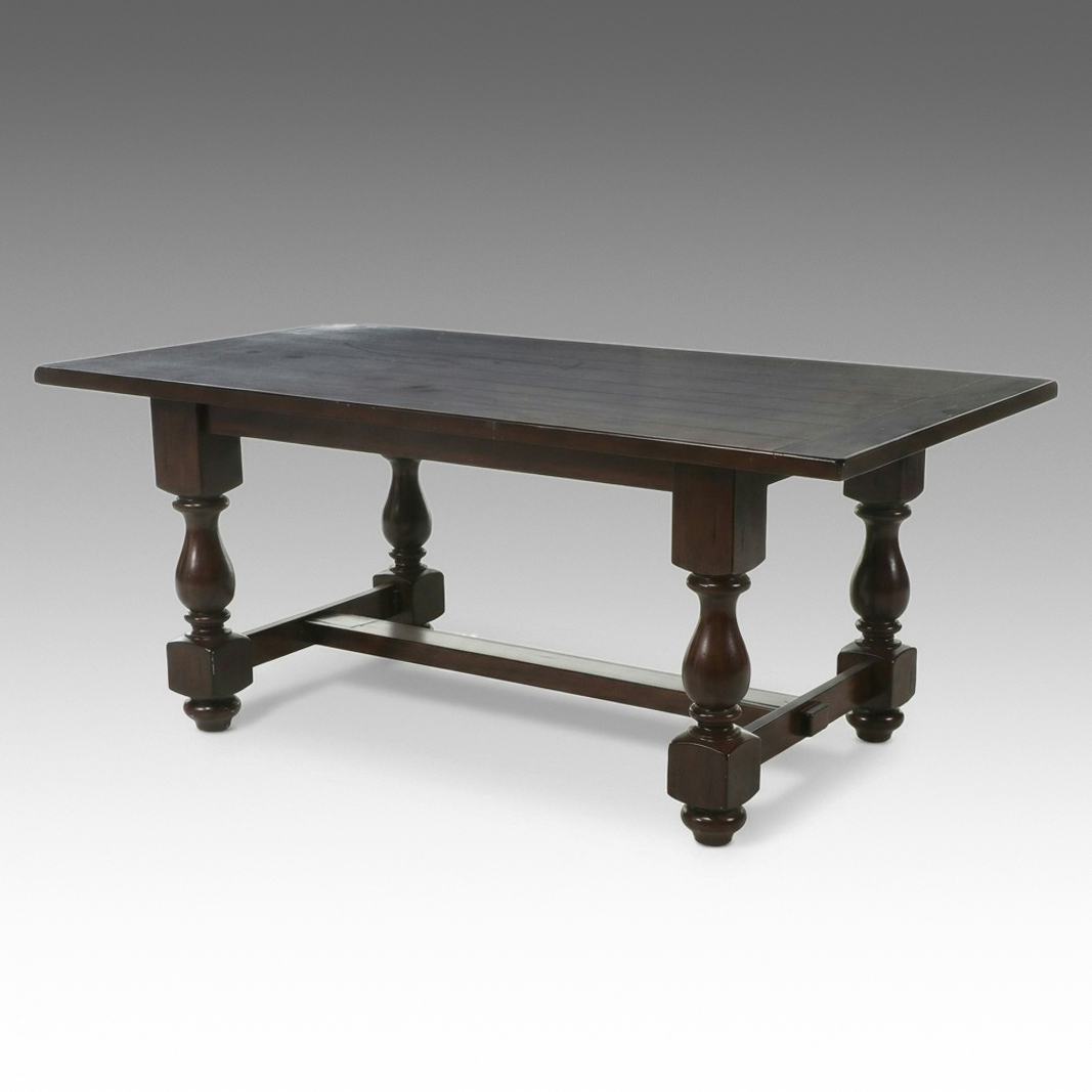 Flemish Baroque Style Contemporary Trestle-Base Dining Table