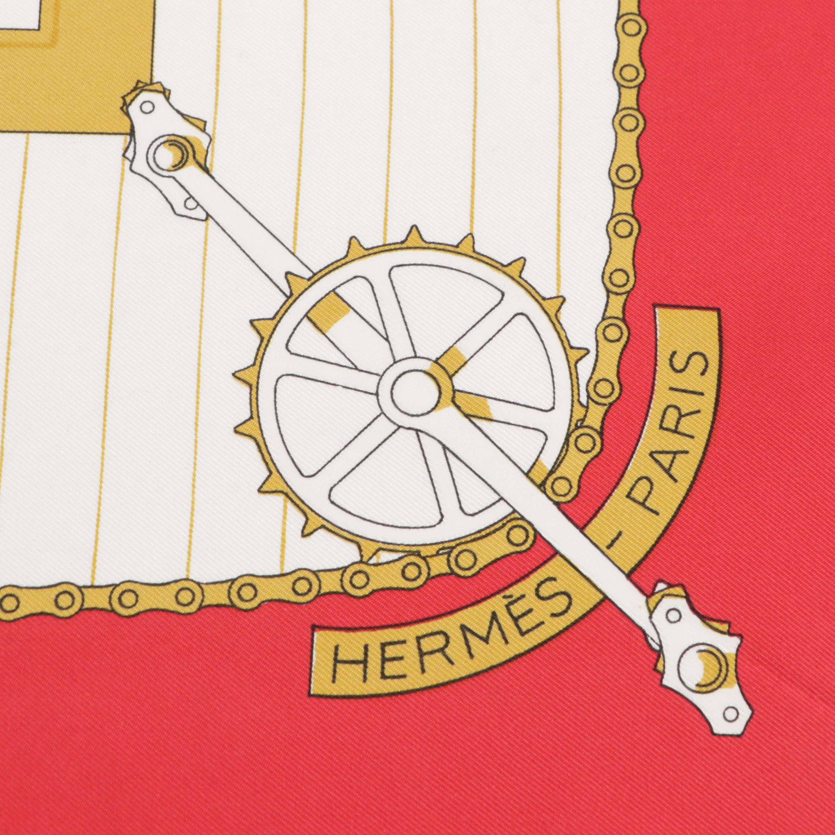 Hermès "Les Becanes" Scarf 90 in Silk Twill with Box