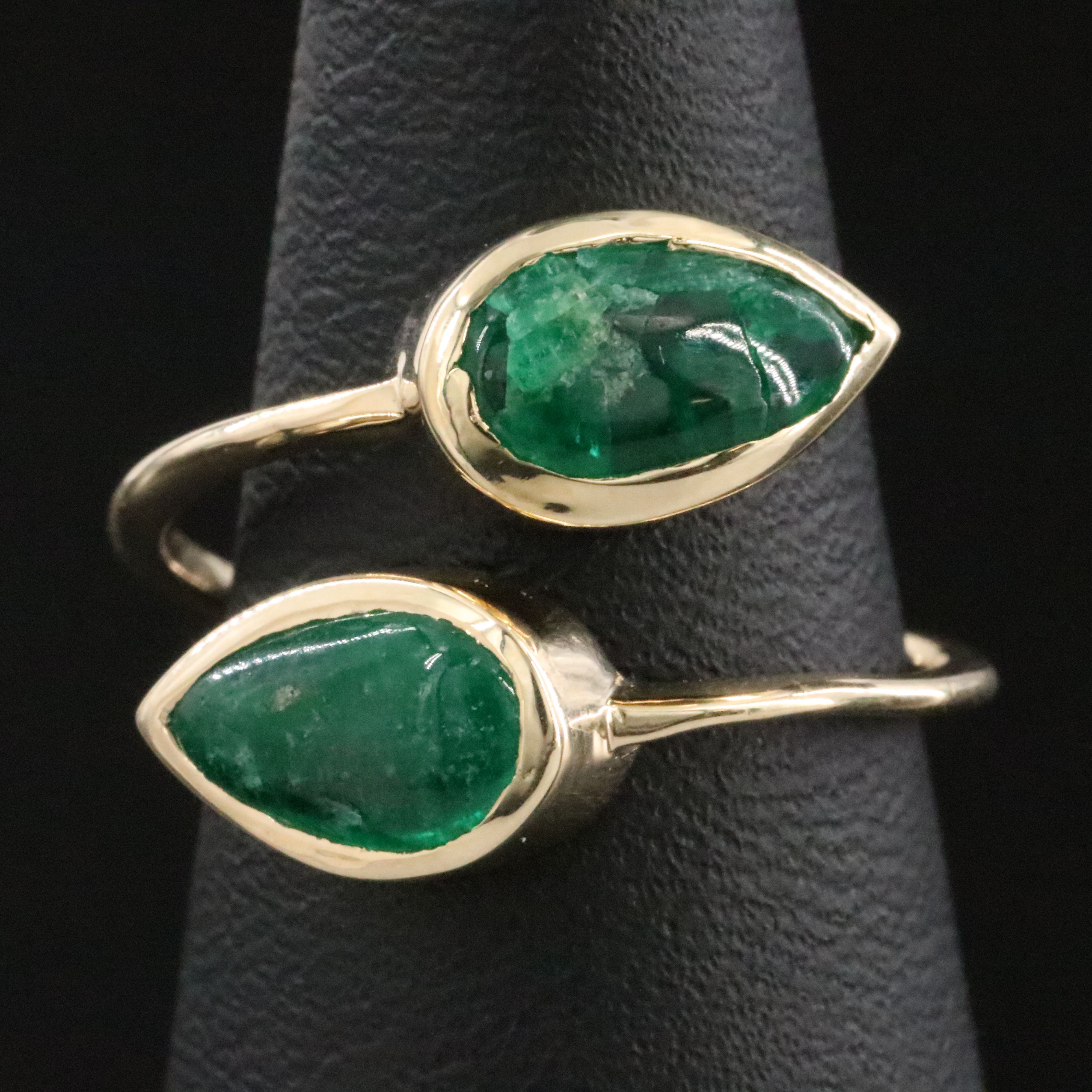 14K 2.76 CTW Emerald Bypass Ring