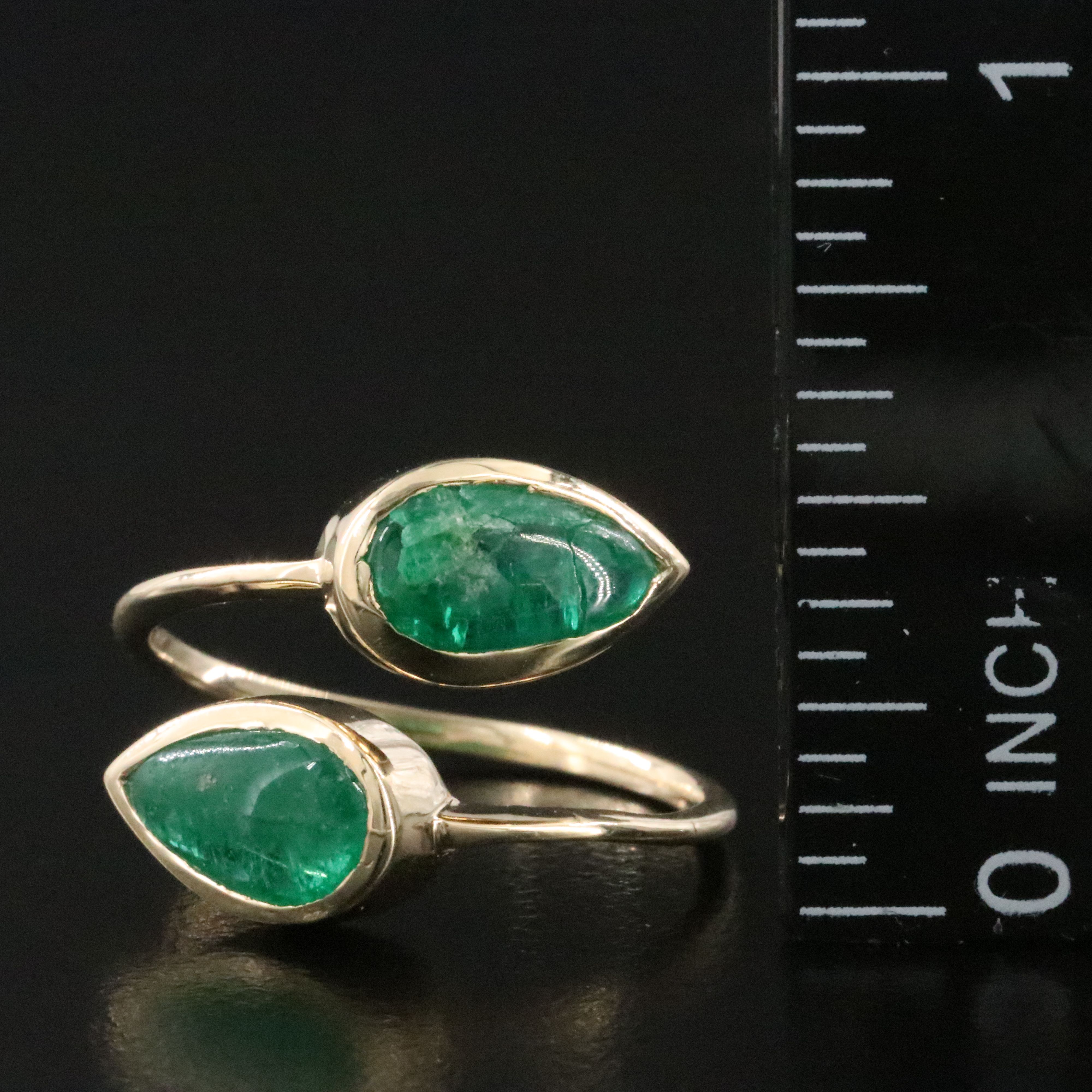 14K 2.76 CTW Emerald Bypass Ring