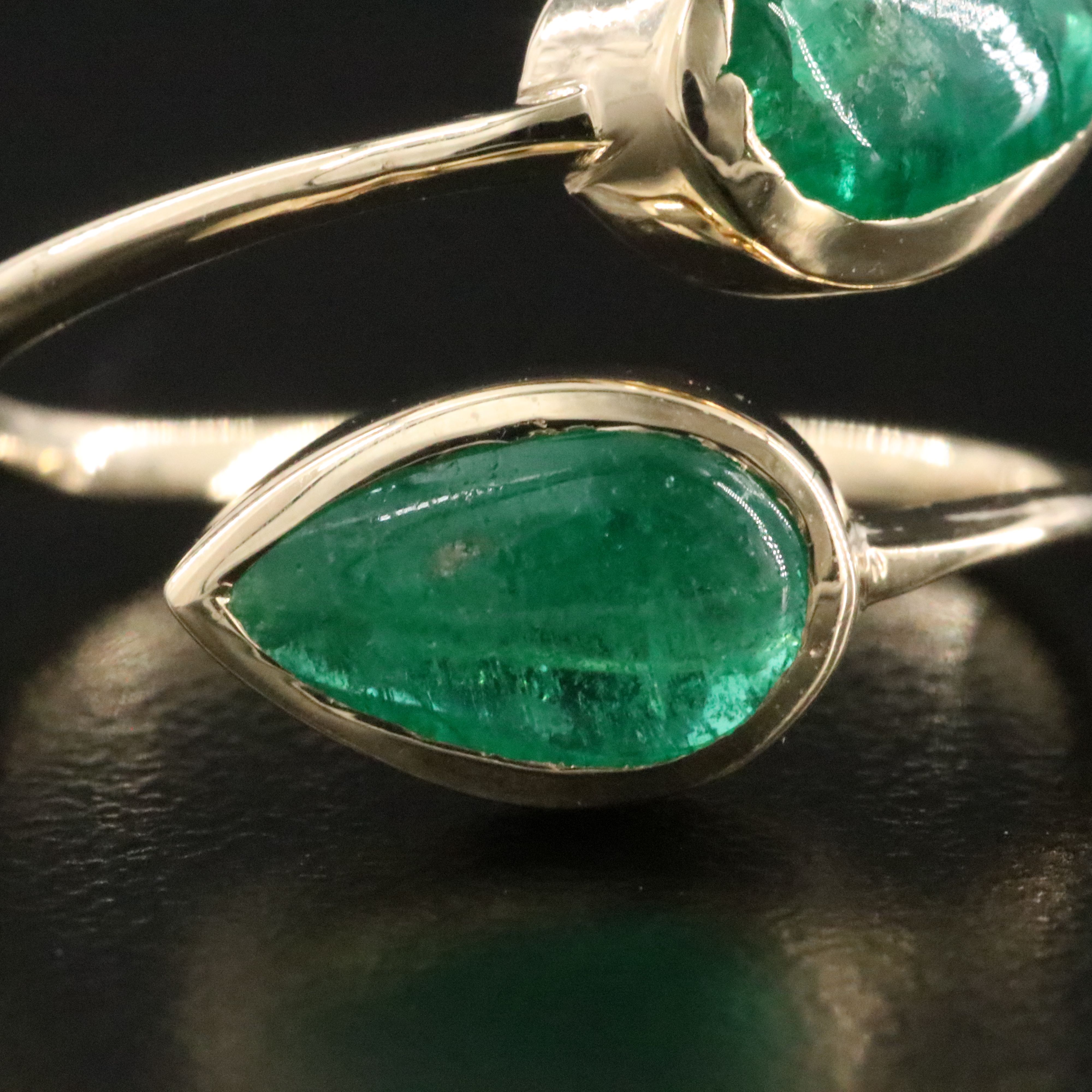 14K 2.76 CTW Emerald Bypass Ring