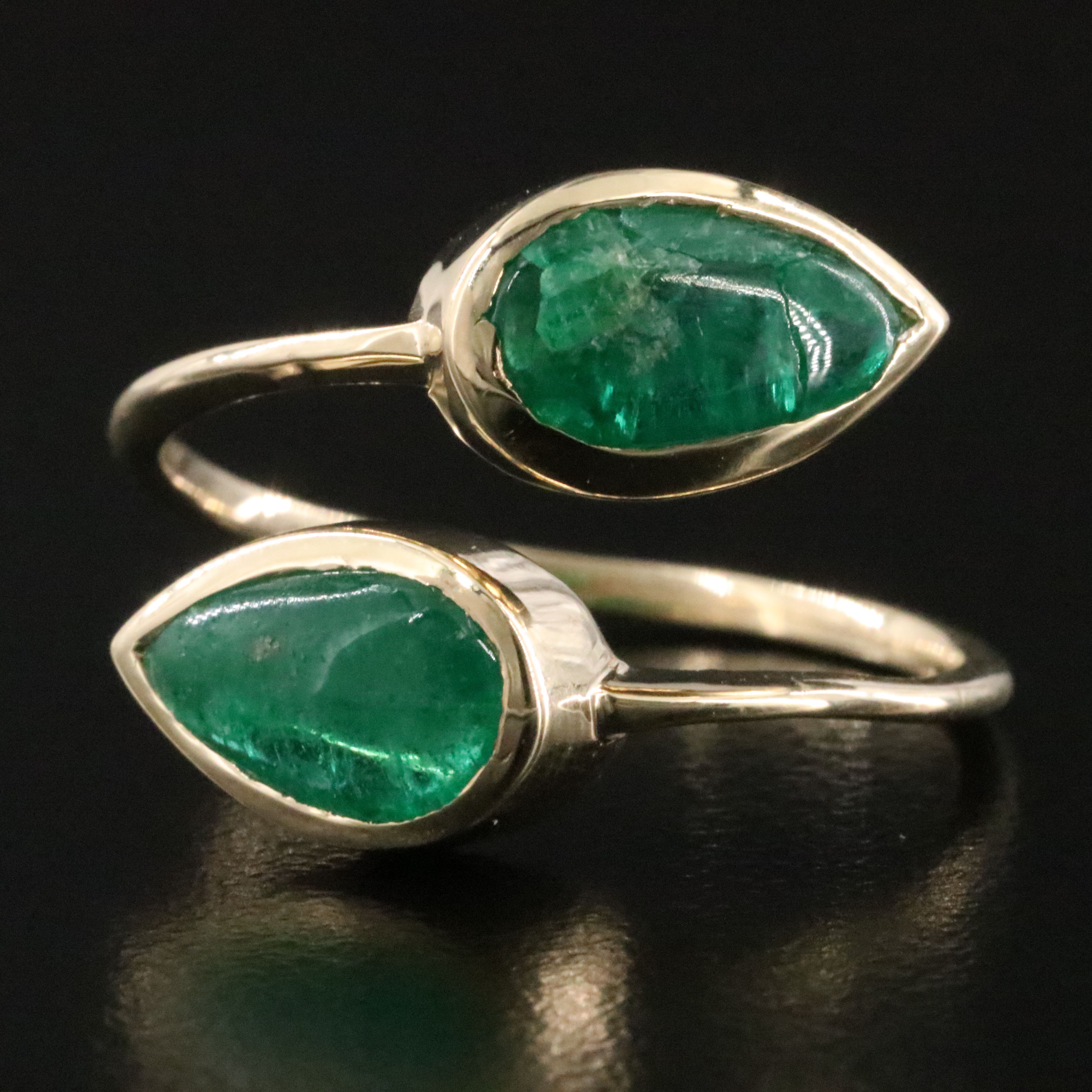 14K 2.76 CTW Emerald Bypass Ring