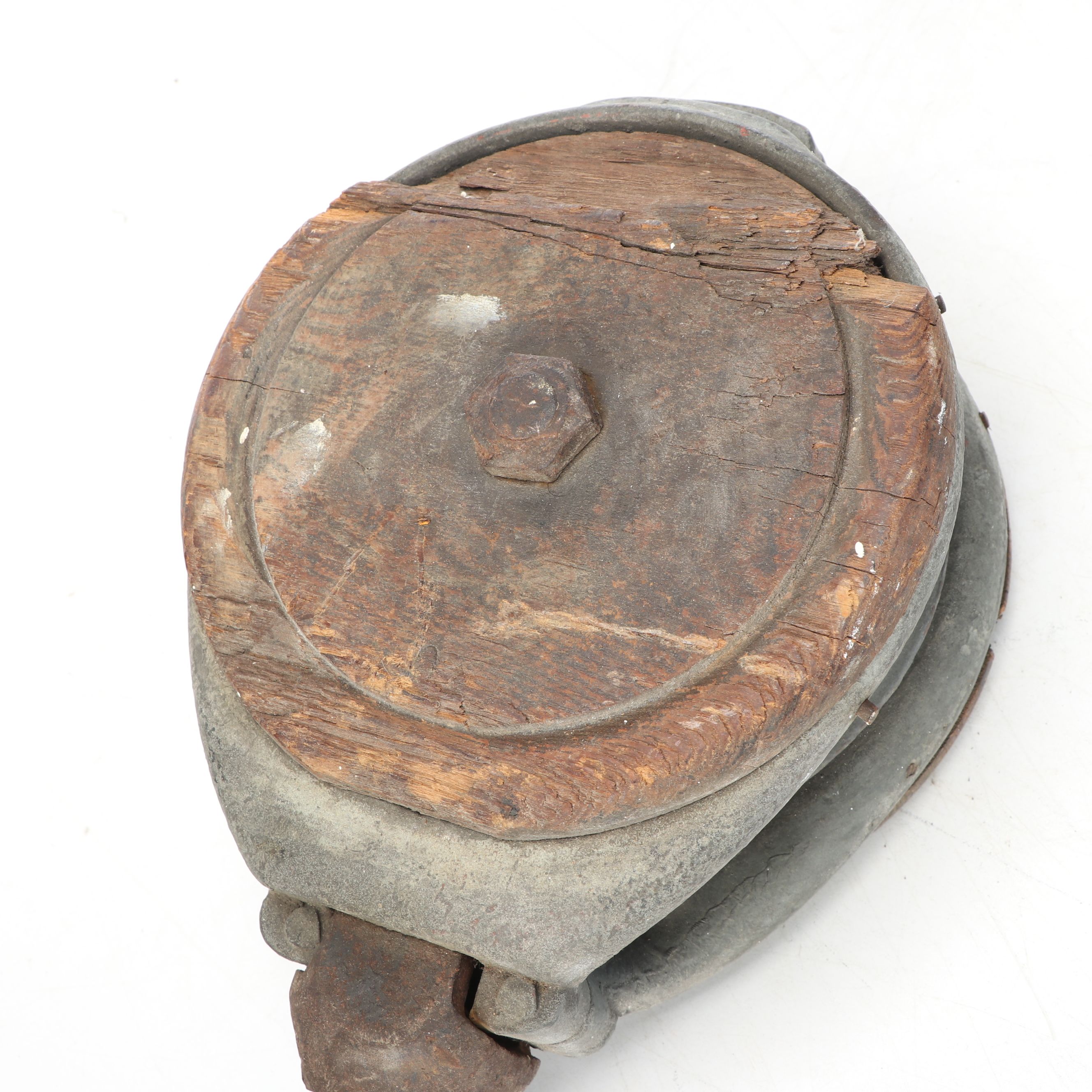 Dietz No. 100 Kerosene Lamp with Industrial Pulley and Stacked Cookware, Antique