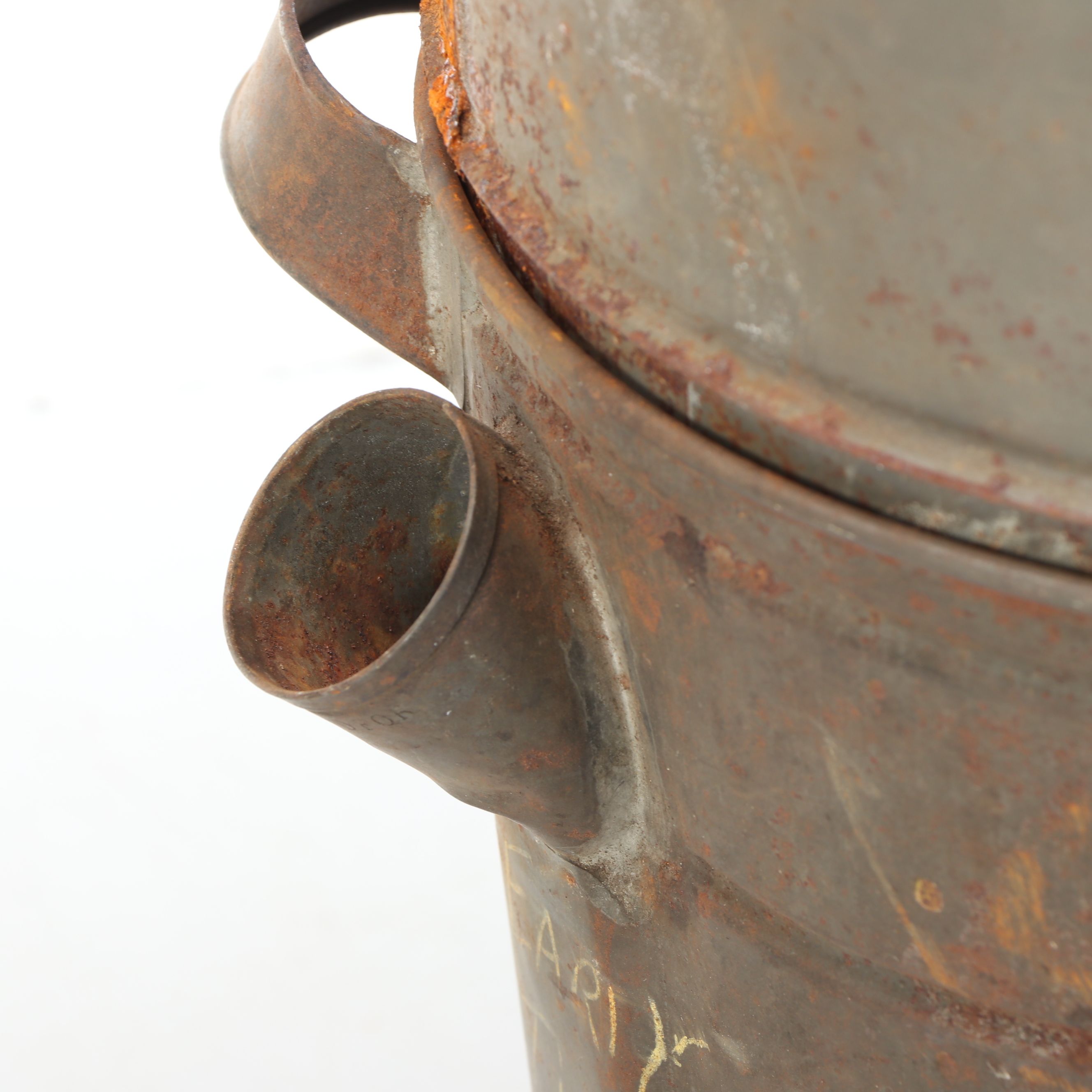 Dietz No. 100 Kerosene Lamp with Industrial Pulley and Stacked Cookware, Antique