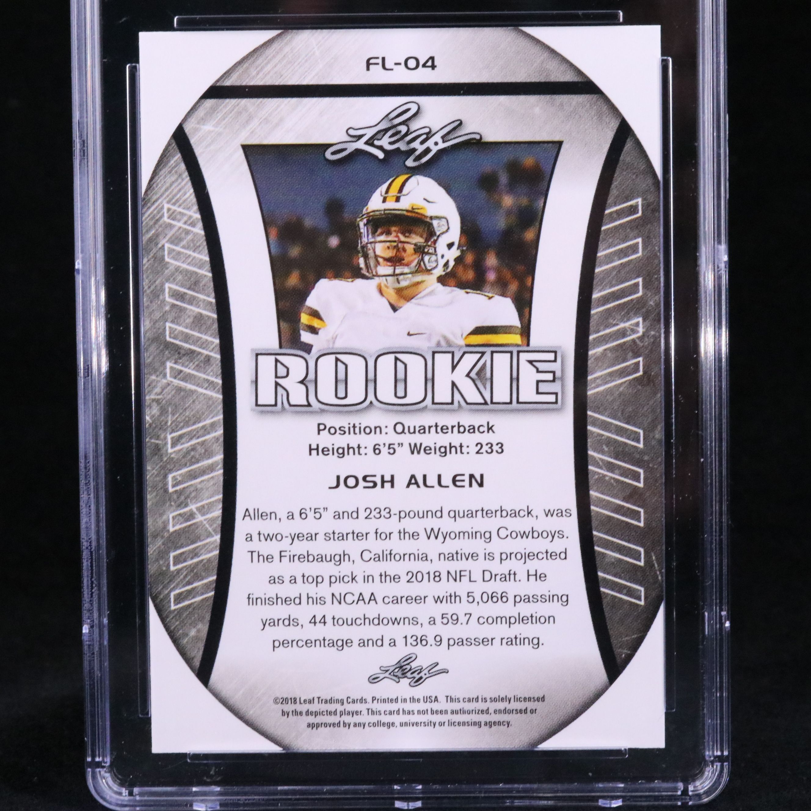 2018 Leaf Special Release Josh Allen Exclusive Edition Flags Rookie Card CGC 10