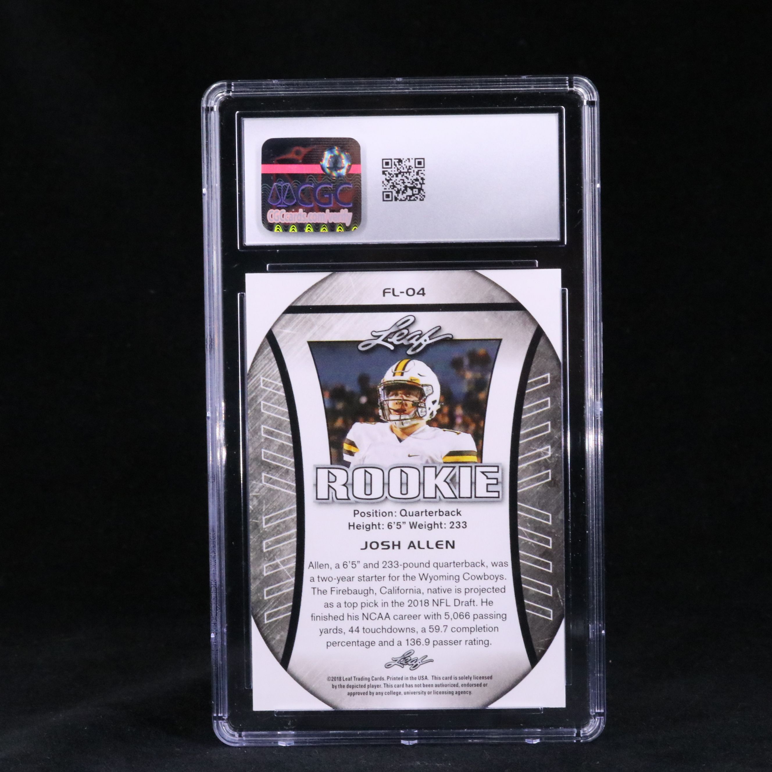 2018 Leaf Special Release Josh Allen Exclusive Edition Flags Rookie Card CGC 10