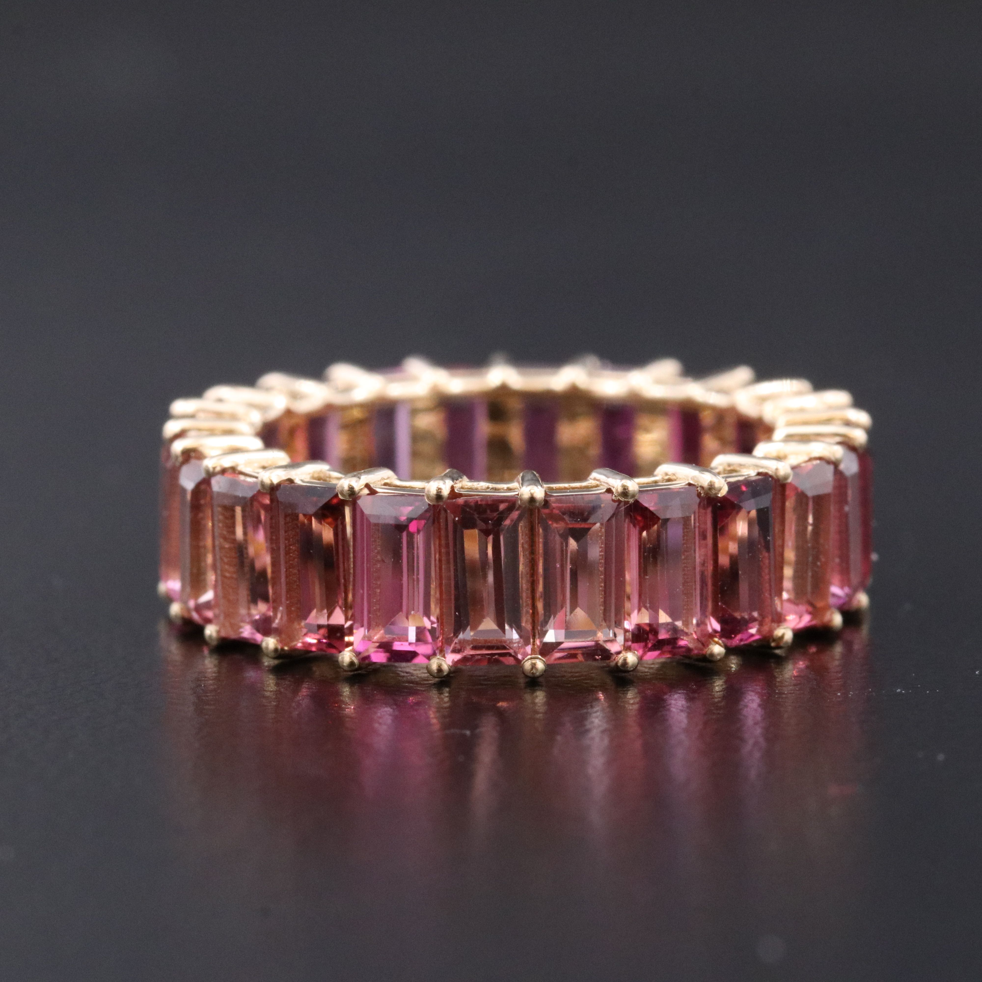 14K 5.42 CTW Toumaline Eternity Band