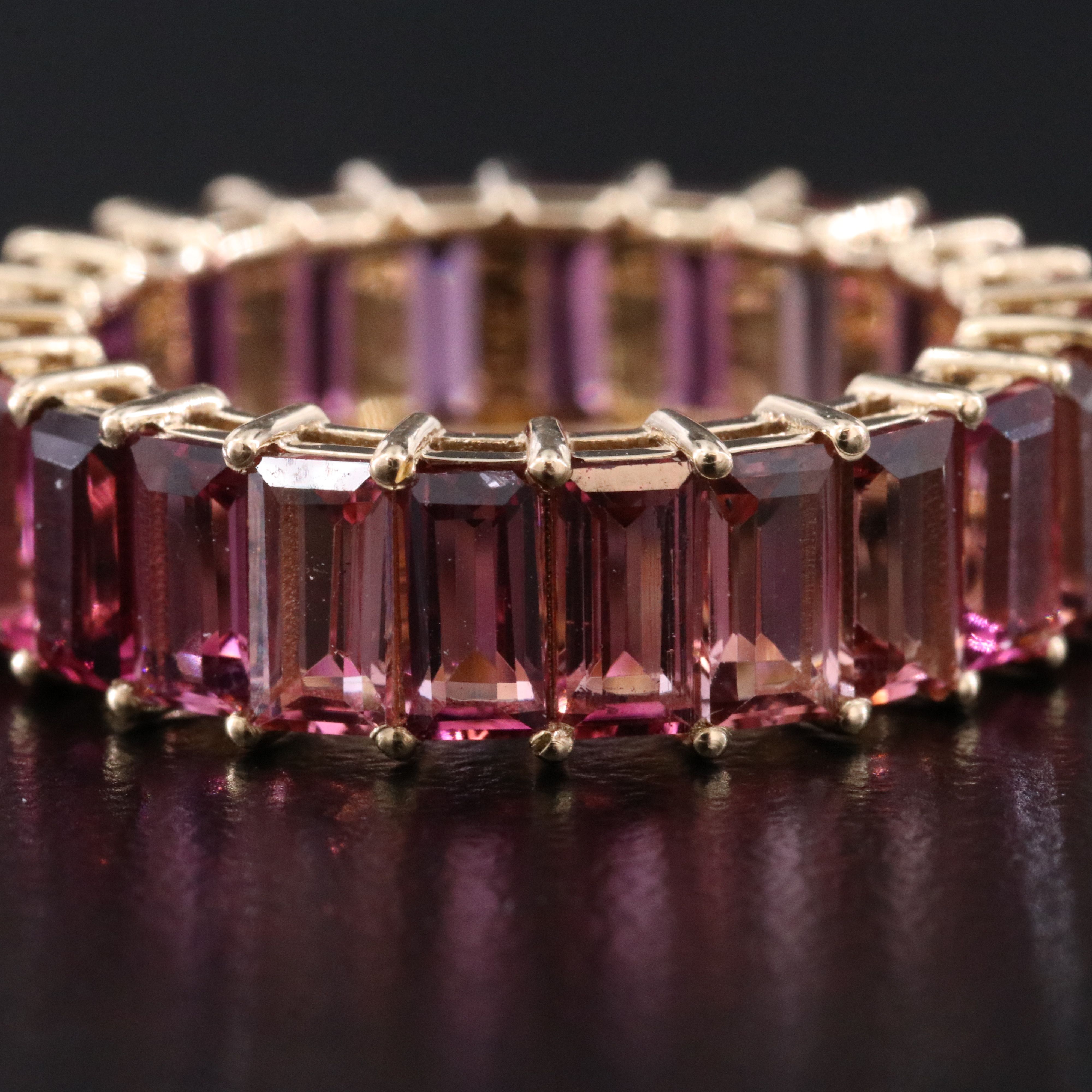 14K 5.42 CTW Toumaline Eternity Band