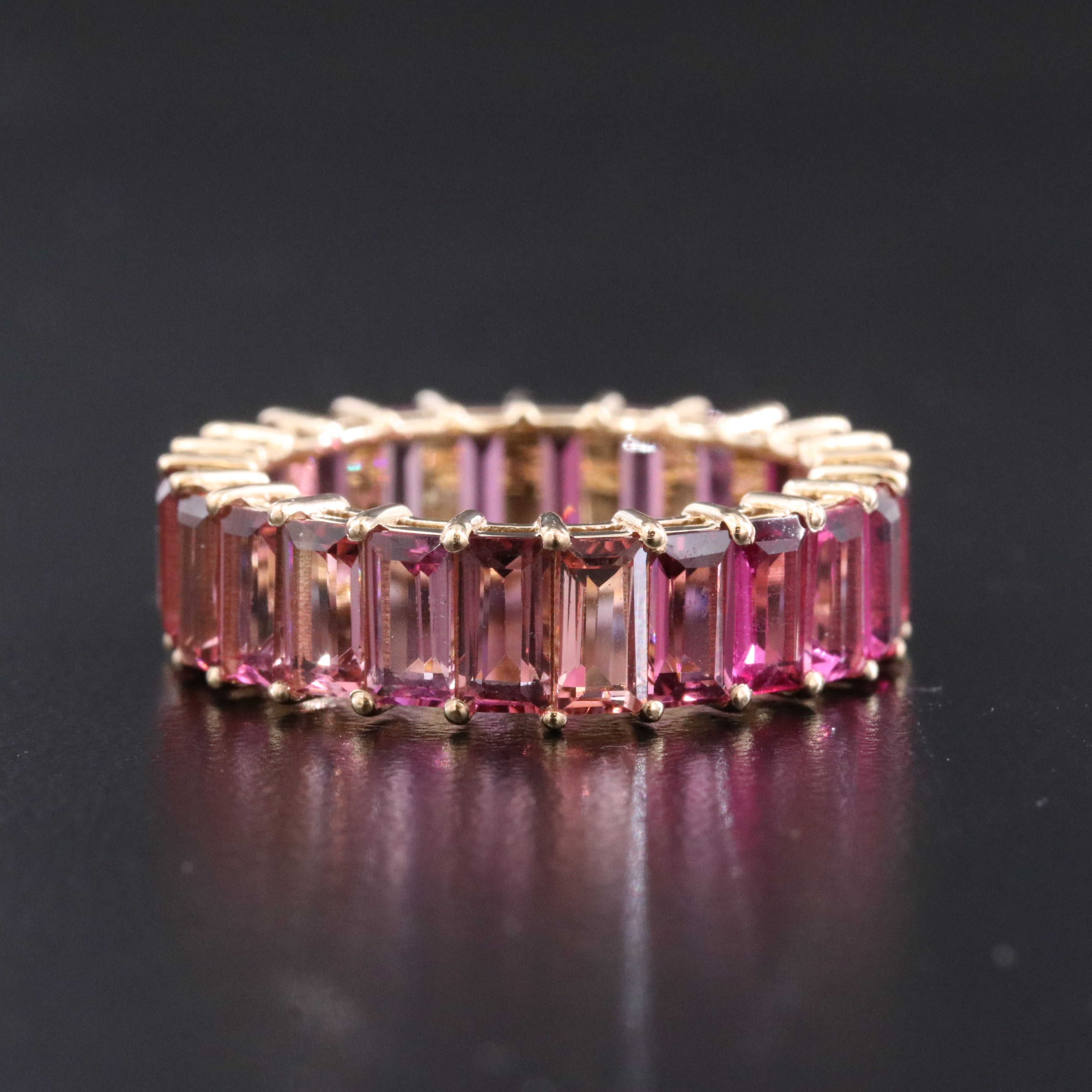 14K 5.42 CTW Toumaline Eternity Band