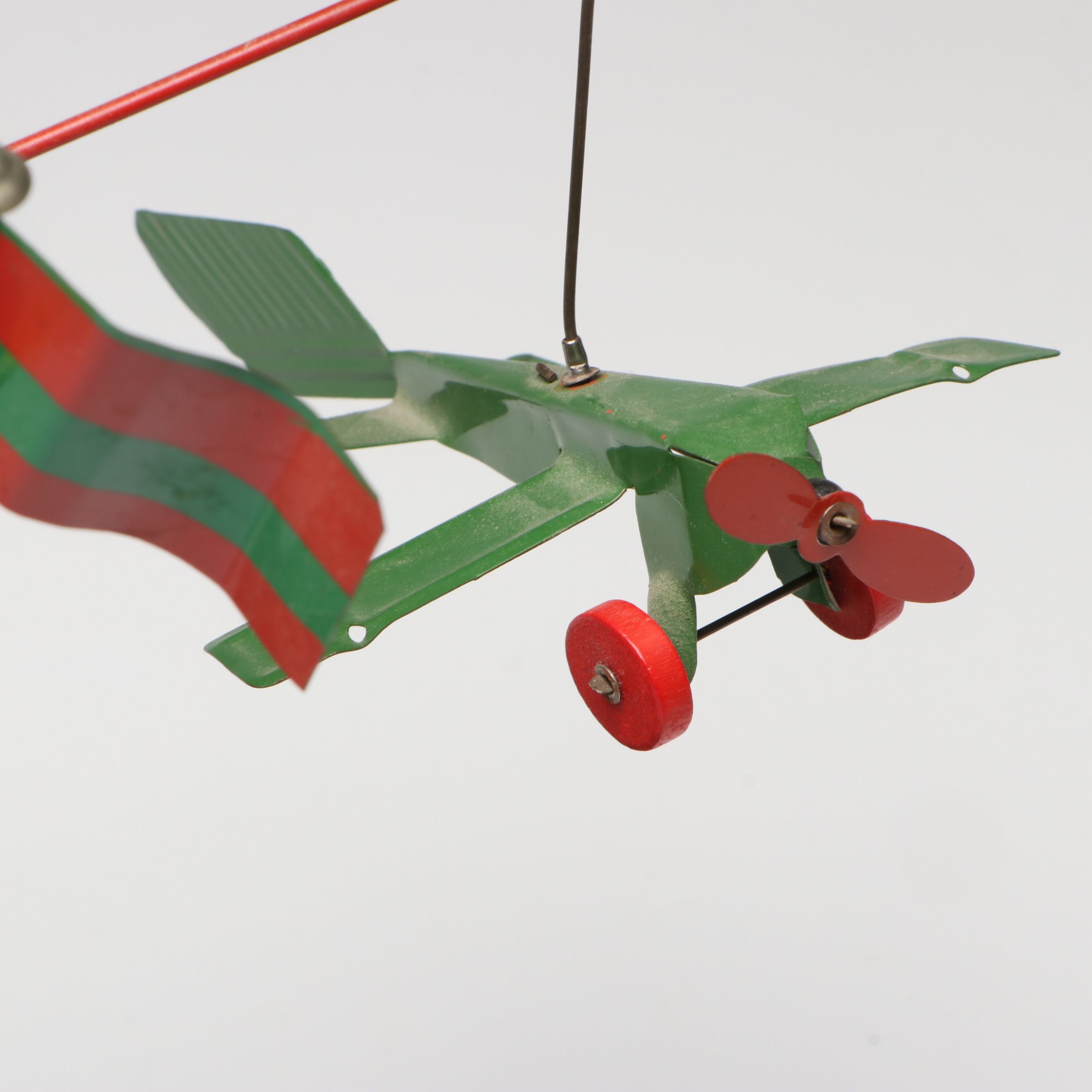 Tucher & Walther German Airplane and Tower Tin Lithograph Wind-up Toy