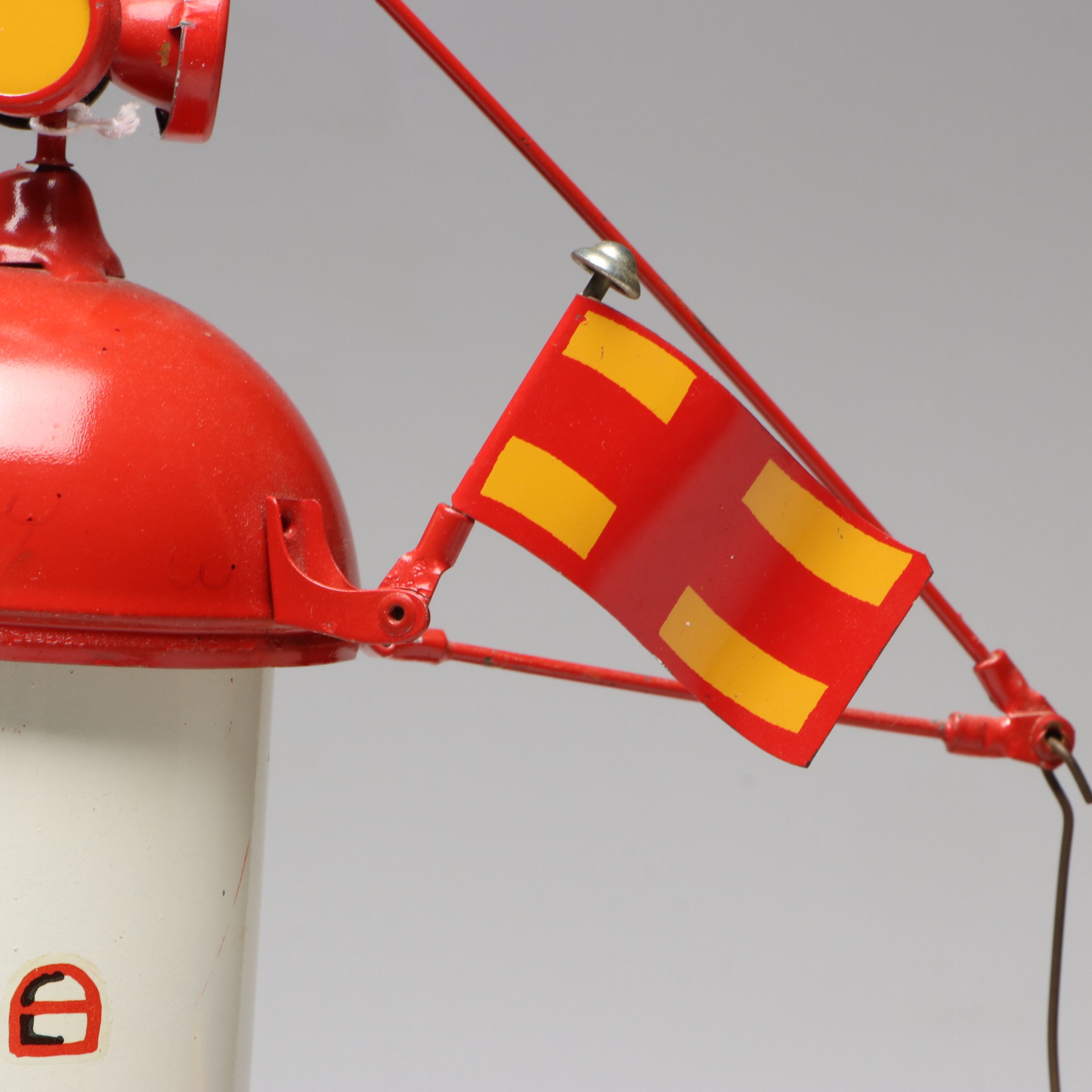 Tucher & Walther German Airplane and Tower Tin Lithograph Wind-up Toy