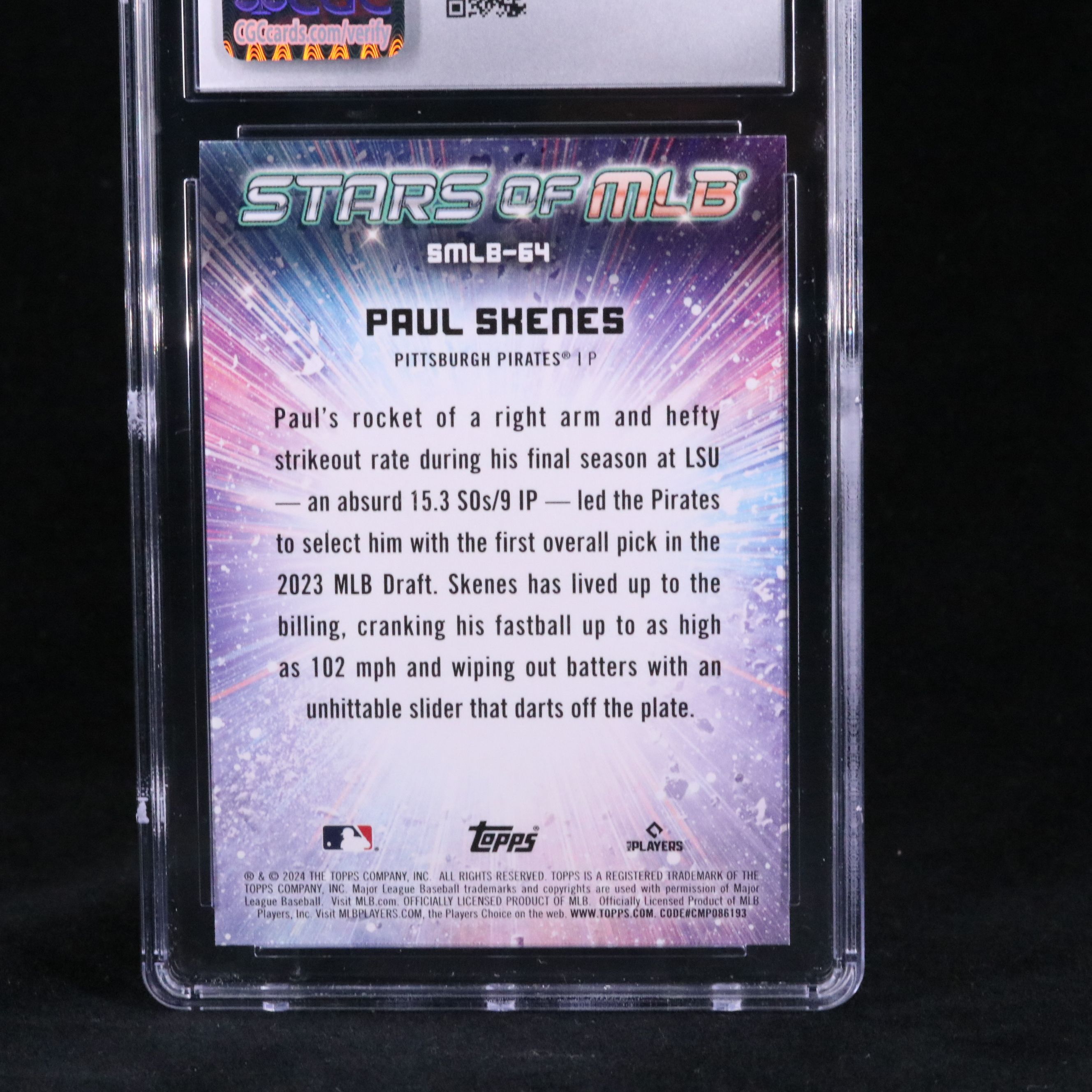 2024 Topps Update Paul Skenes Stars of MLB Rookie Card Graded CGC 10