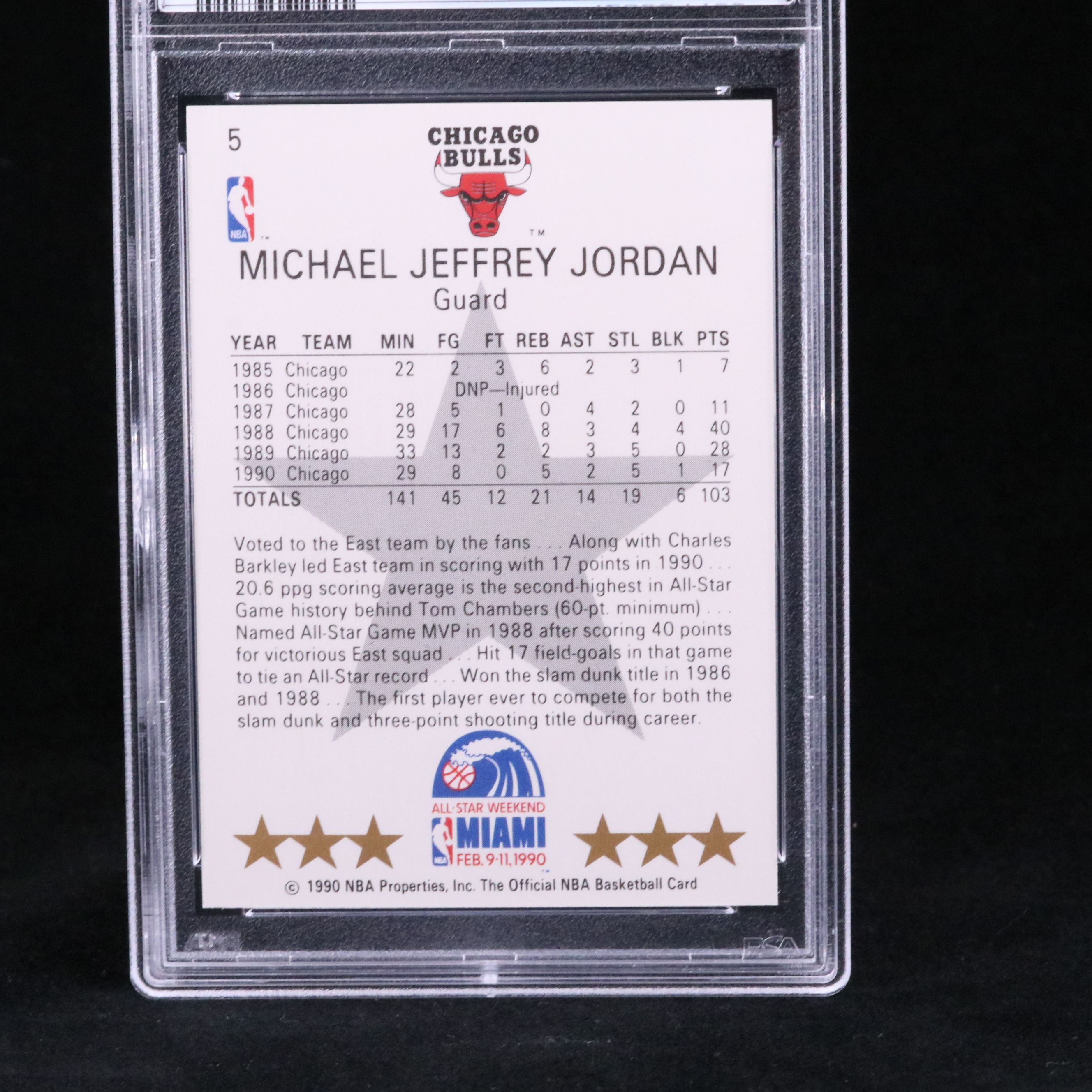 1990 NBA Hoops Michael Jordan All-Star Basketball Card Graded PSA 9