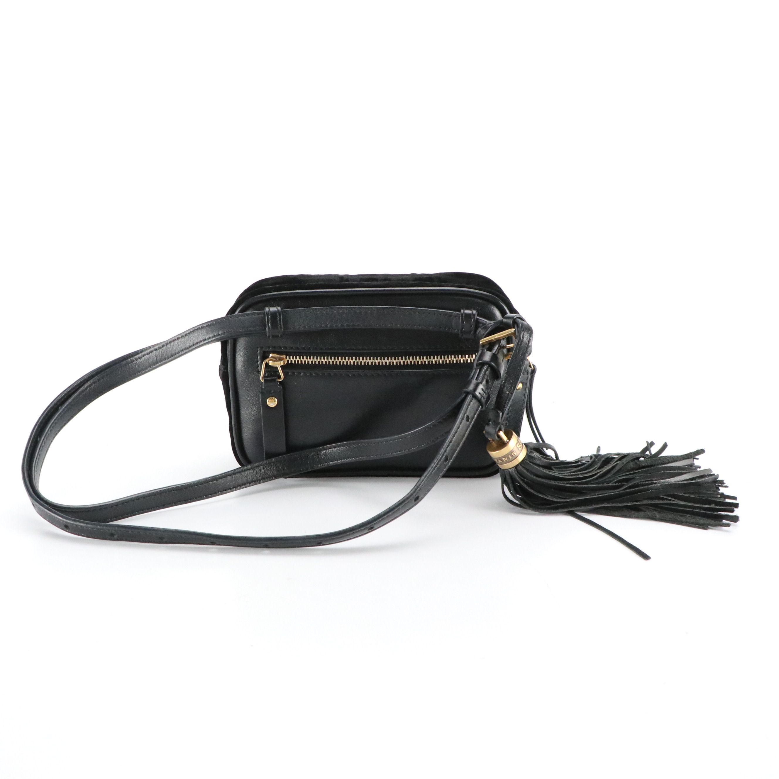 Saint Laurent YSL Lou Belt Bag in Black Matelasse Velvet and Leather