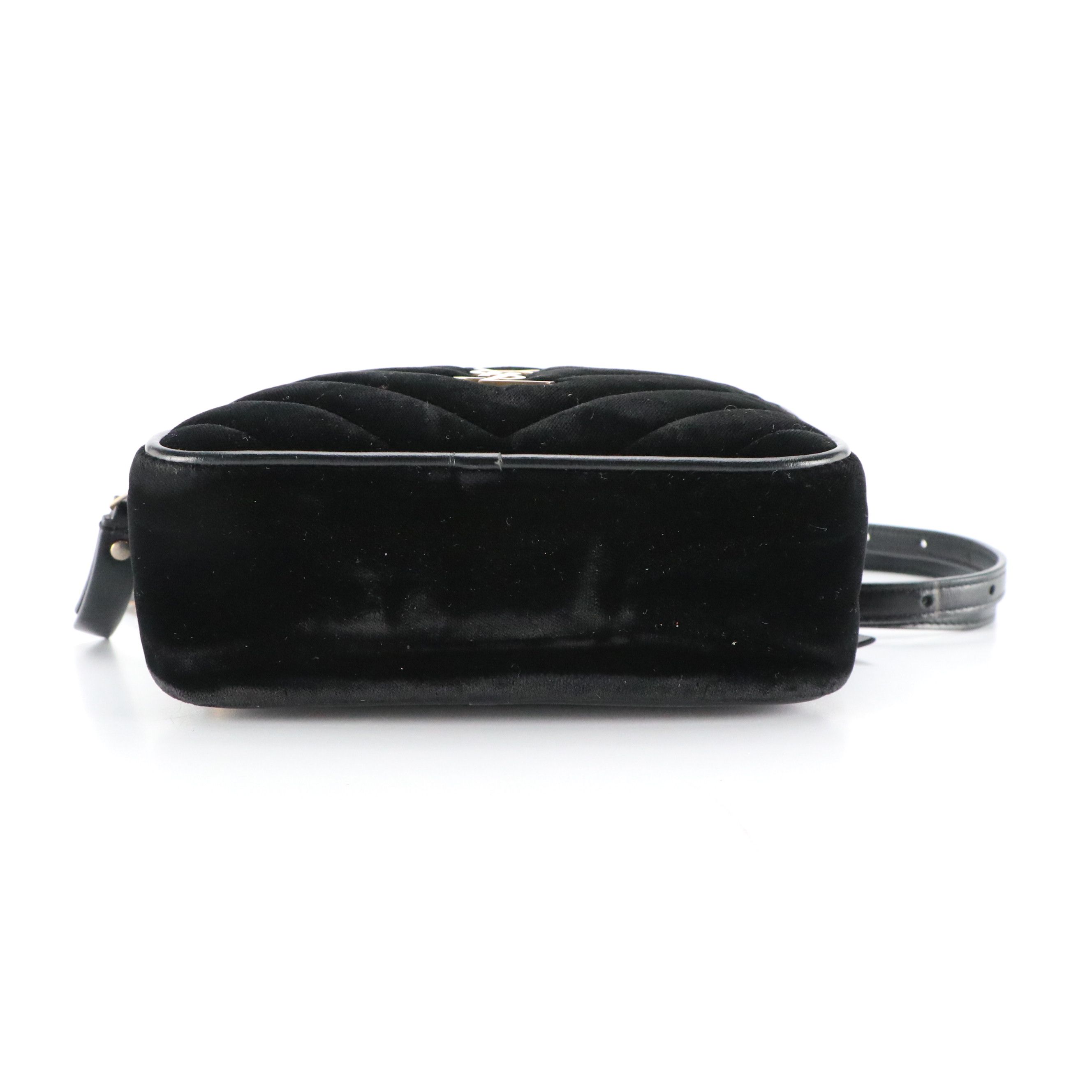 Saint Laurent YSL Lou Belt Bag in Black Matelasse Velvet and Leather