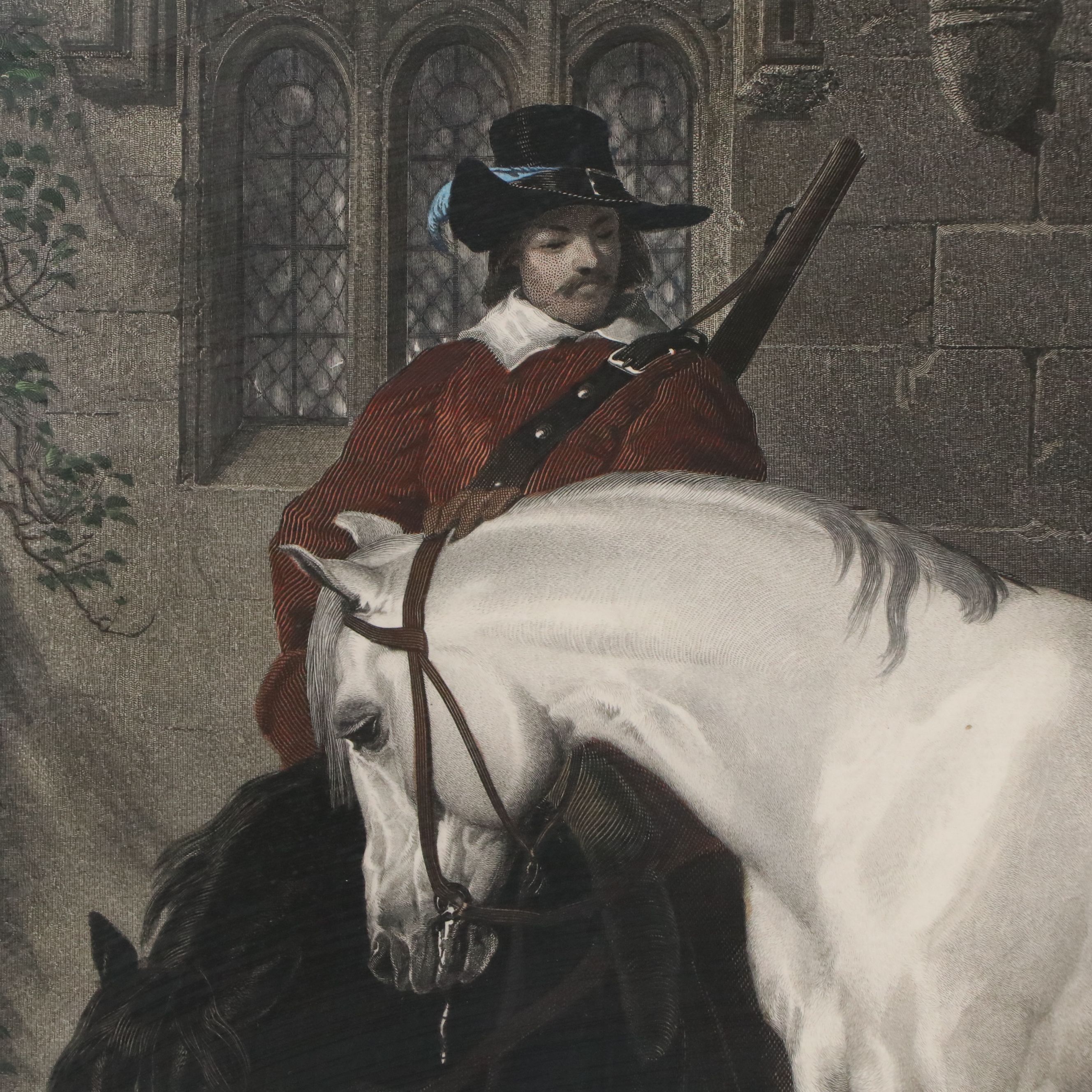 After Sir Edwin Landseer Engraving "The Return from Hawking," 1846