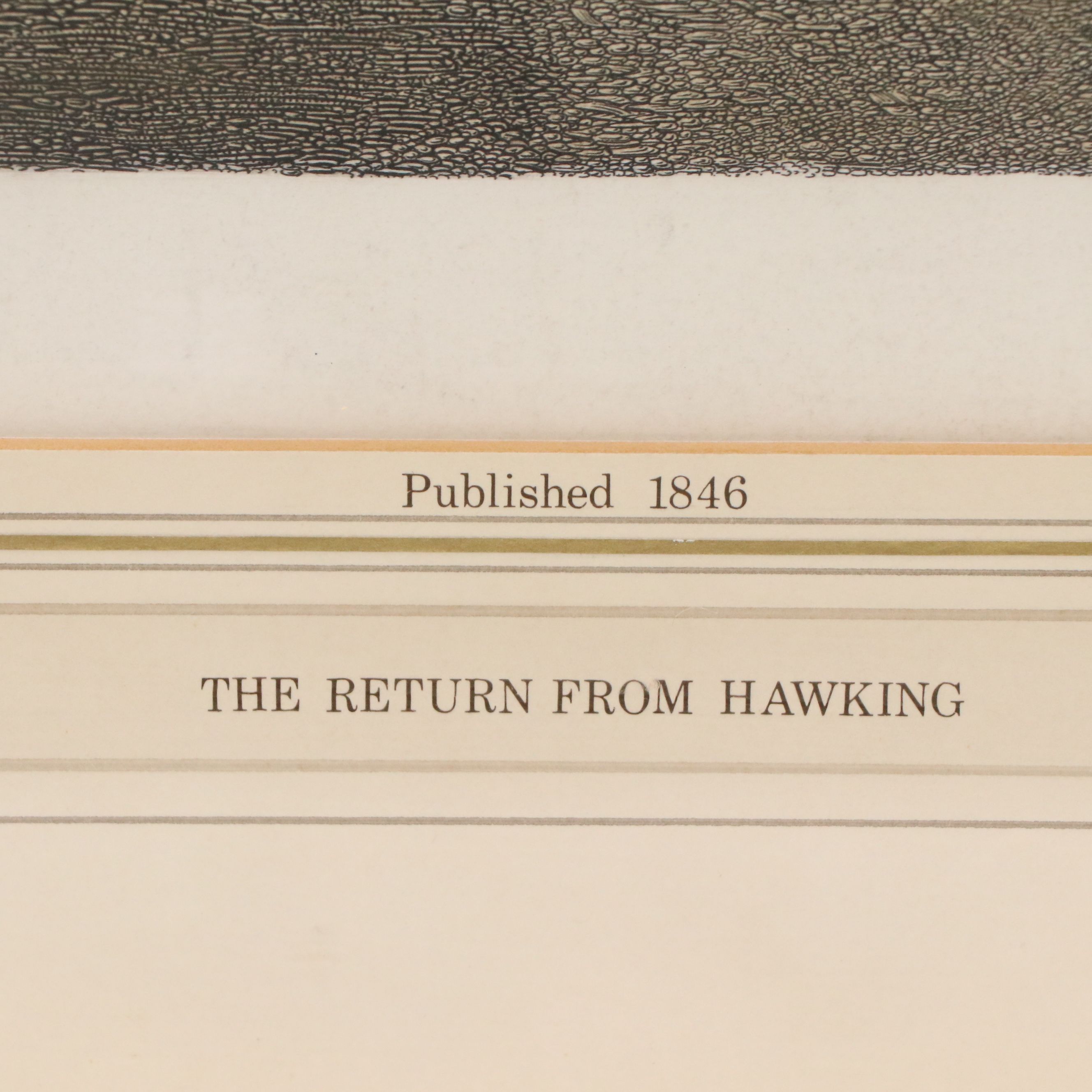 After Sir Edwin Landseer Engraving "The Return from Hawking," 1846