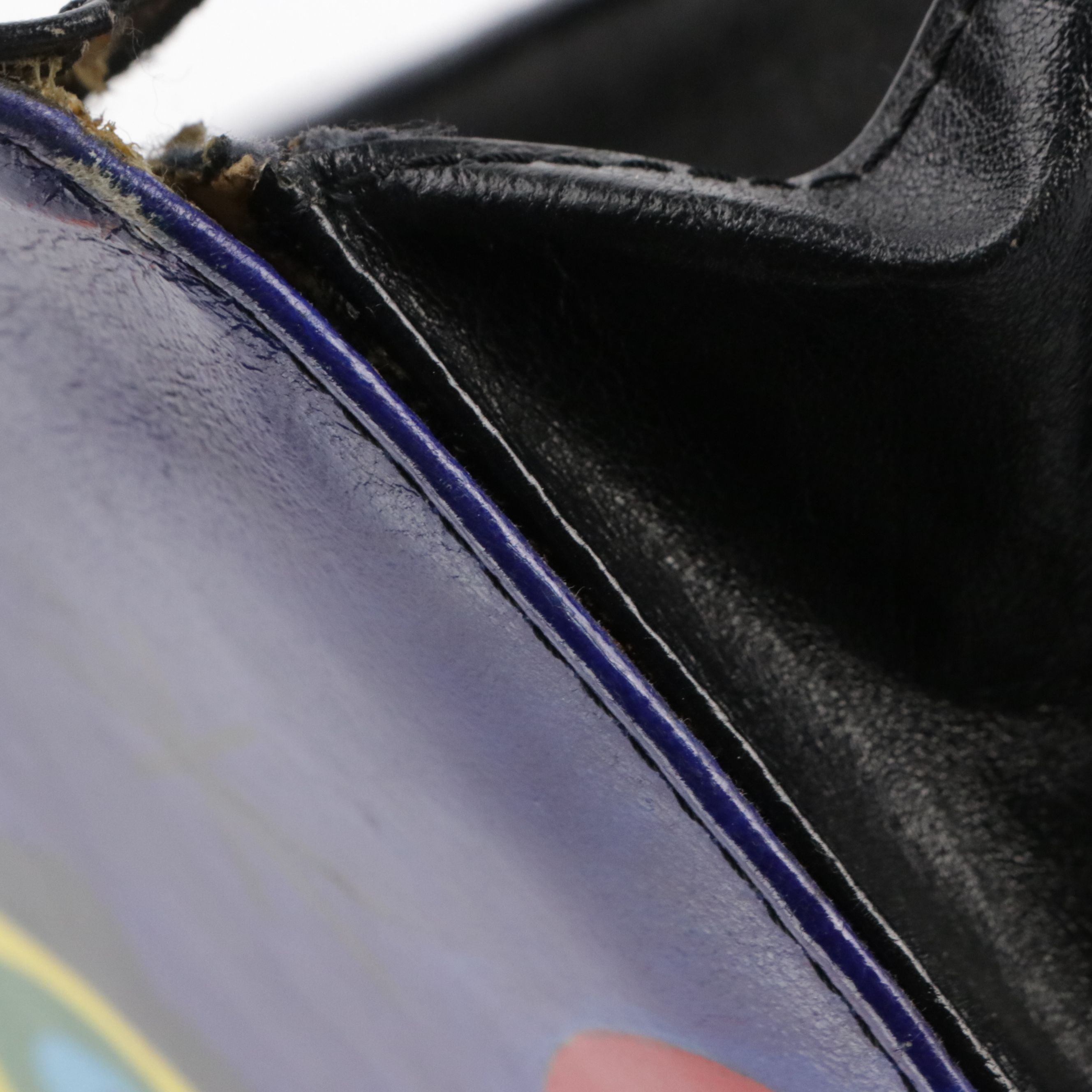 Faux Leather Shoulder Bag with Hand-Painted Surrealist Design