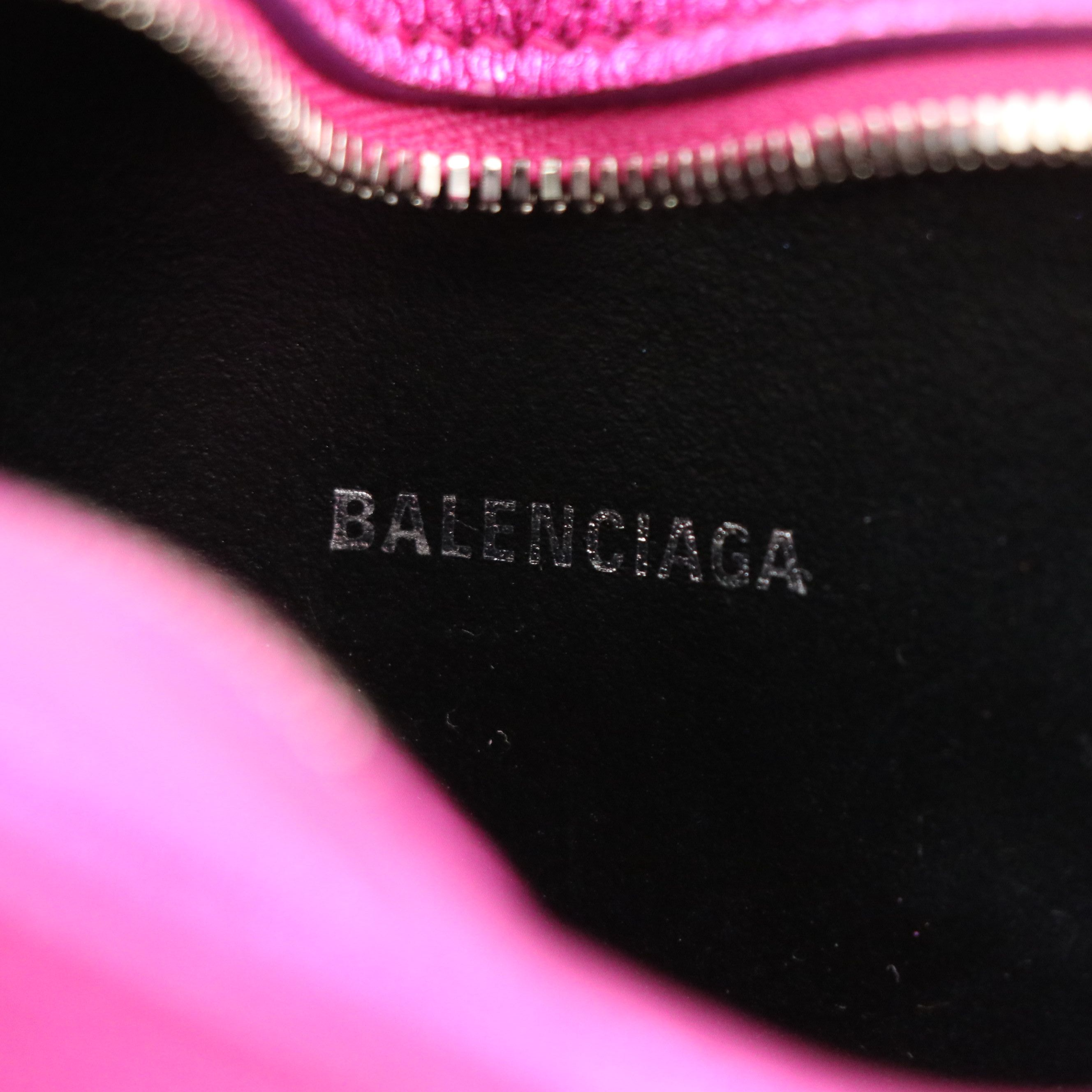 Balenciaga XS Everyday Crossbody Camera Bag in Metallic Pink Grained Leather