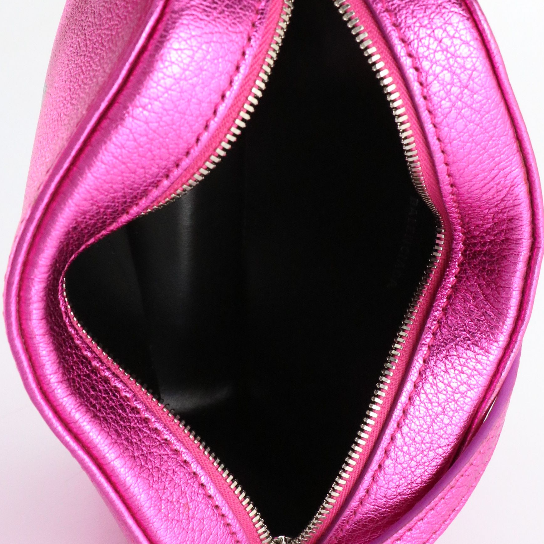 Balenciaga XS Everyday Crossbody Camera Bag in Metallic Pink Grained Leather