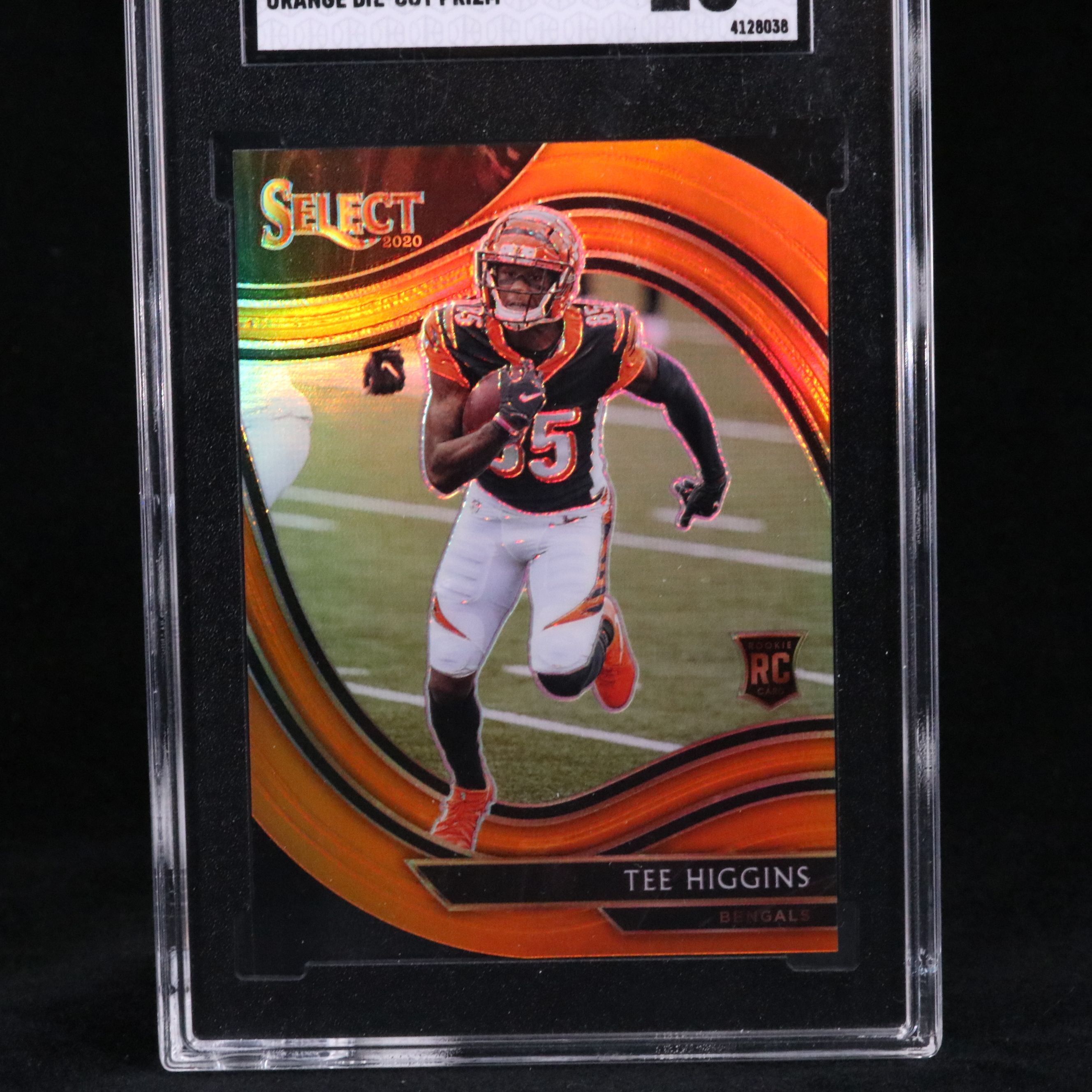 2020 Select Tee Higgins Orange Die-Cut Prizm Rookie Football Card Graded SGC 10