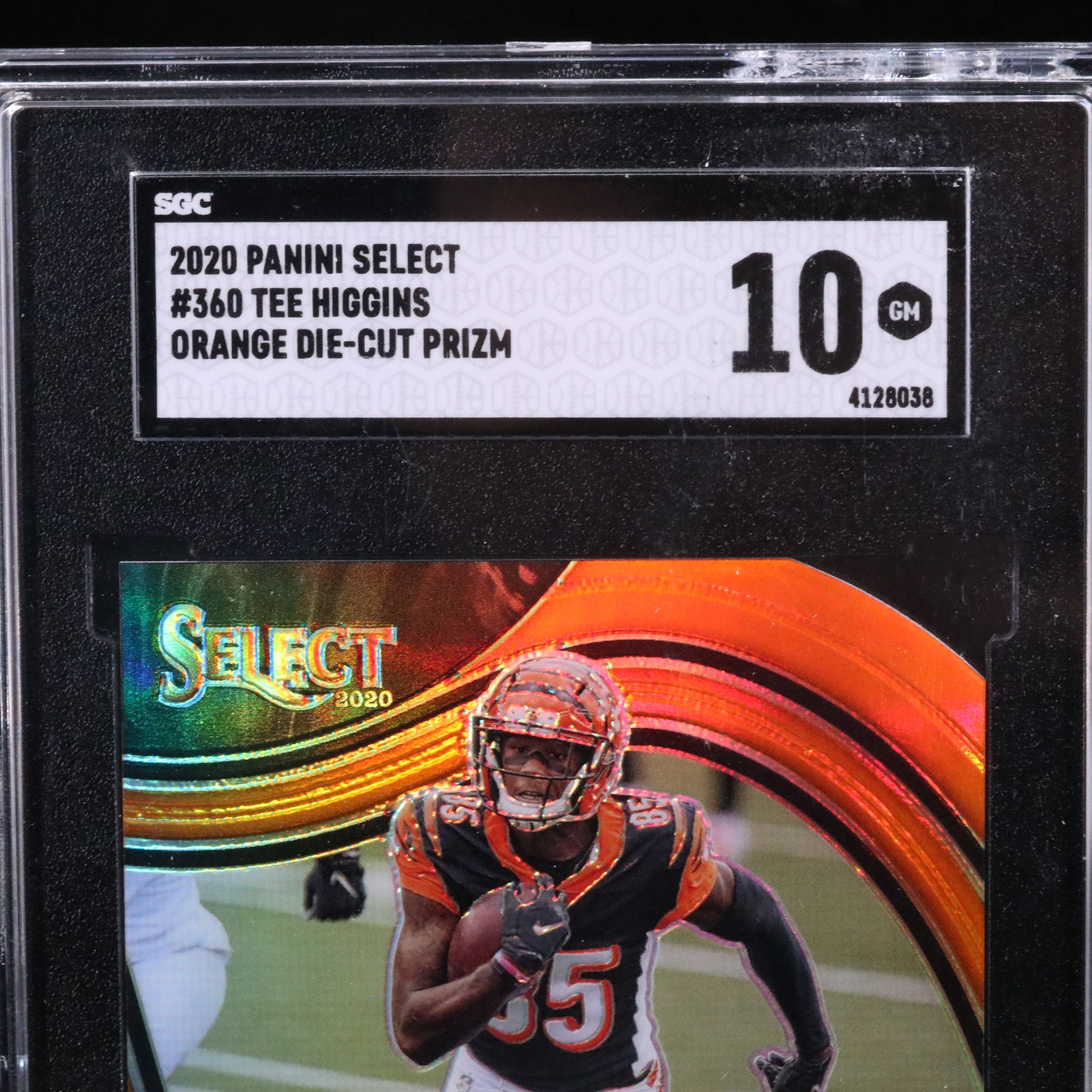 2020 Select Tee Higgins Orange Die-Cut Prizm Rookie Football Card Graded SGC 10