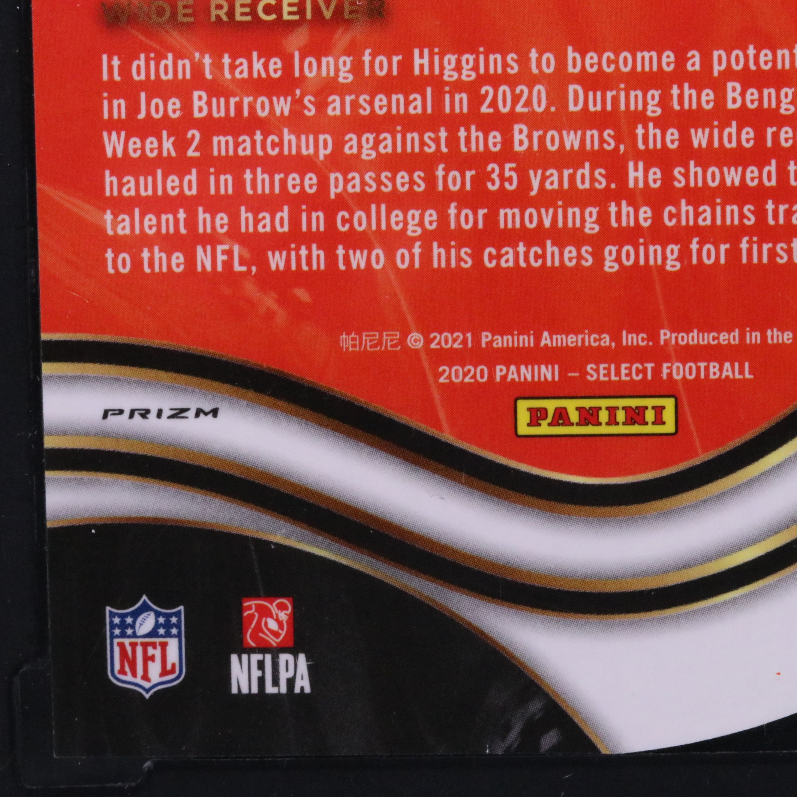 2020 Select Tee Higgins Orange Die-Cut Prizm Rookie Football Card Graded SGC 10