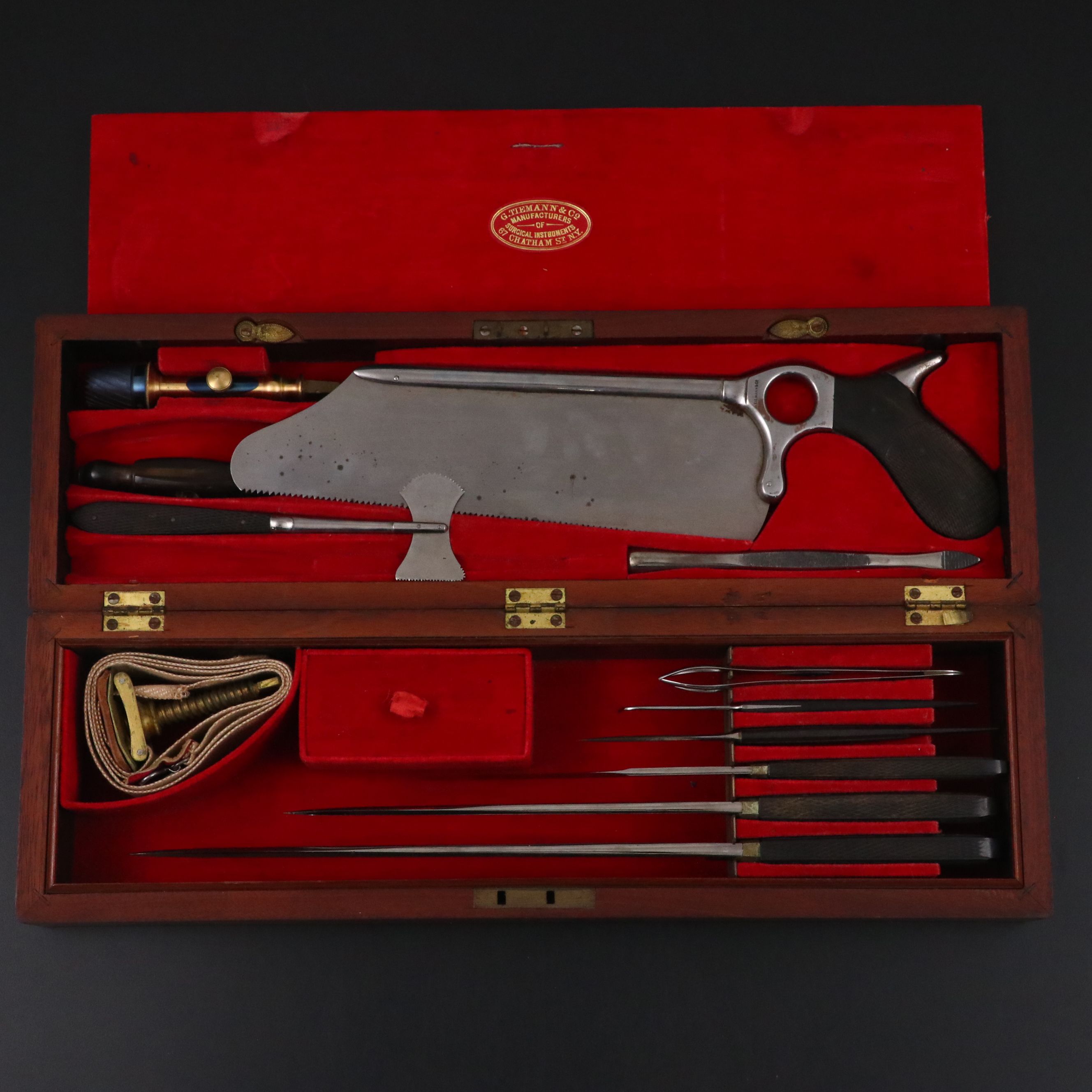 Antique Tiemann & Co Civil War Field Amputation Kit with Rosewood Case