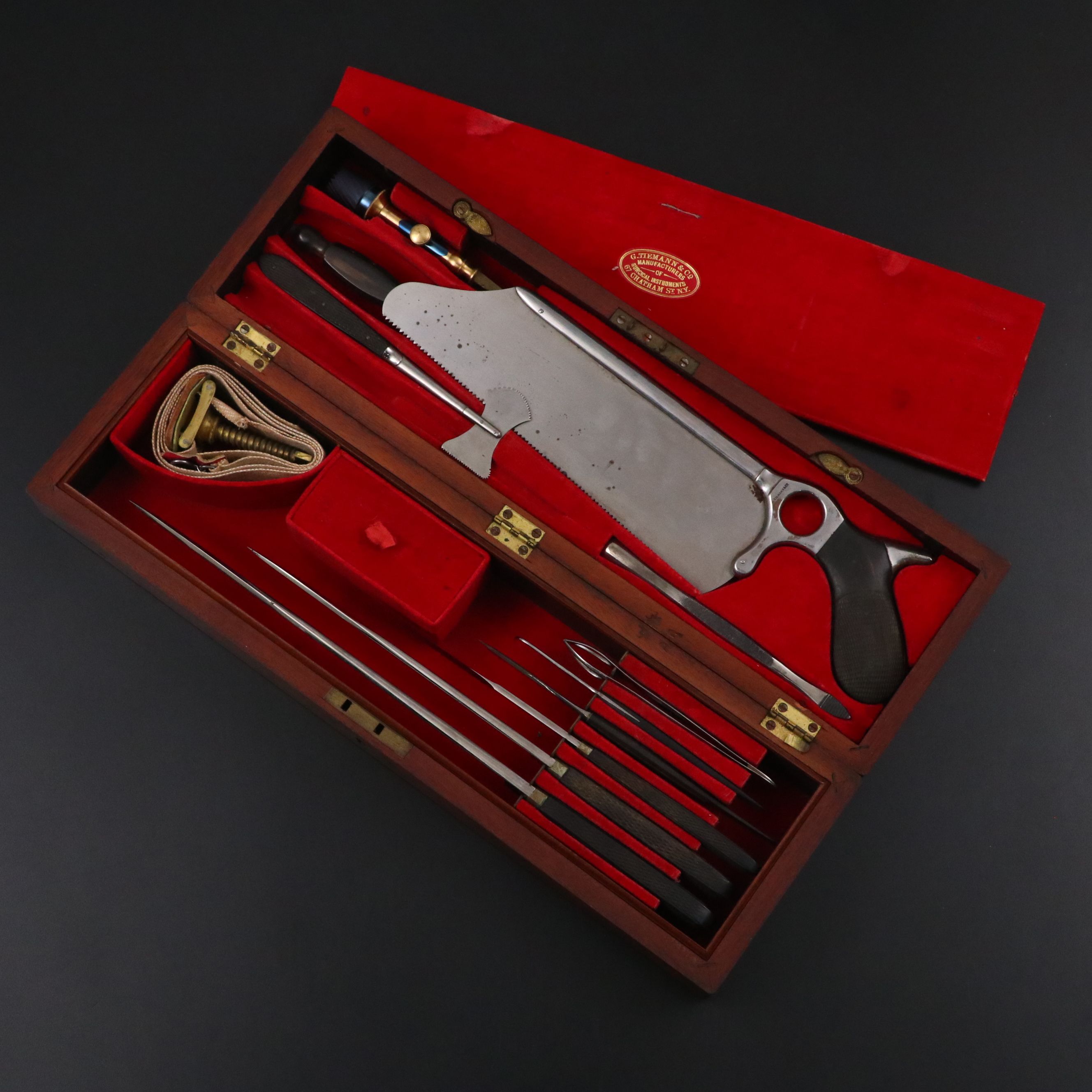 Antique Tiemann & Co Civil War Field Amputation Kit with Rosewood Case