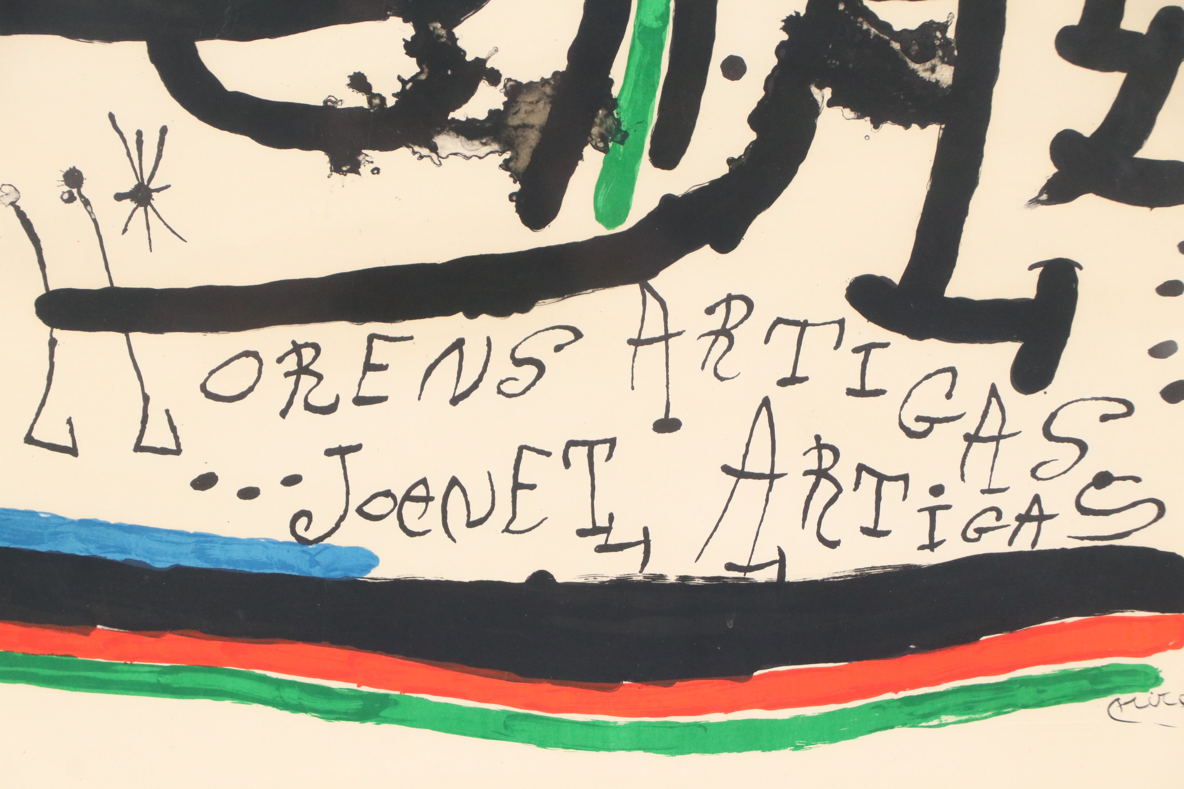 Joan Miró and Josep Llorens Artigas Ceramics Exhibition Lithograph Poster, 1971