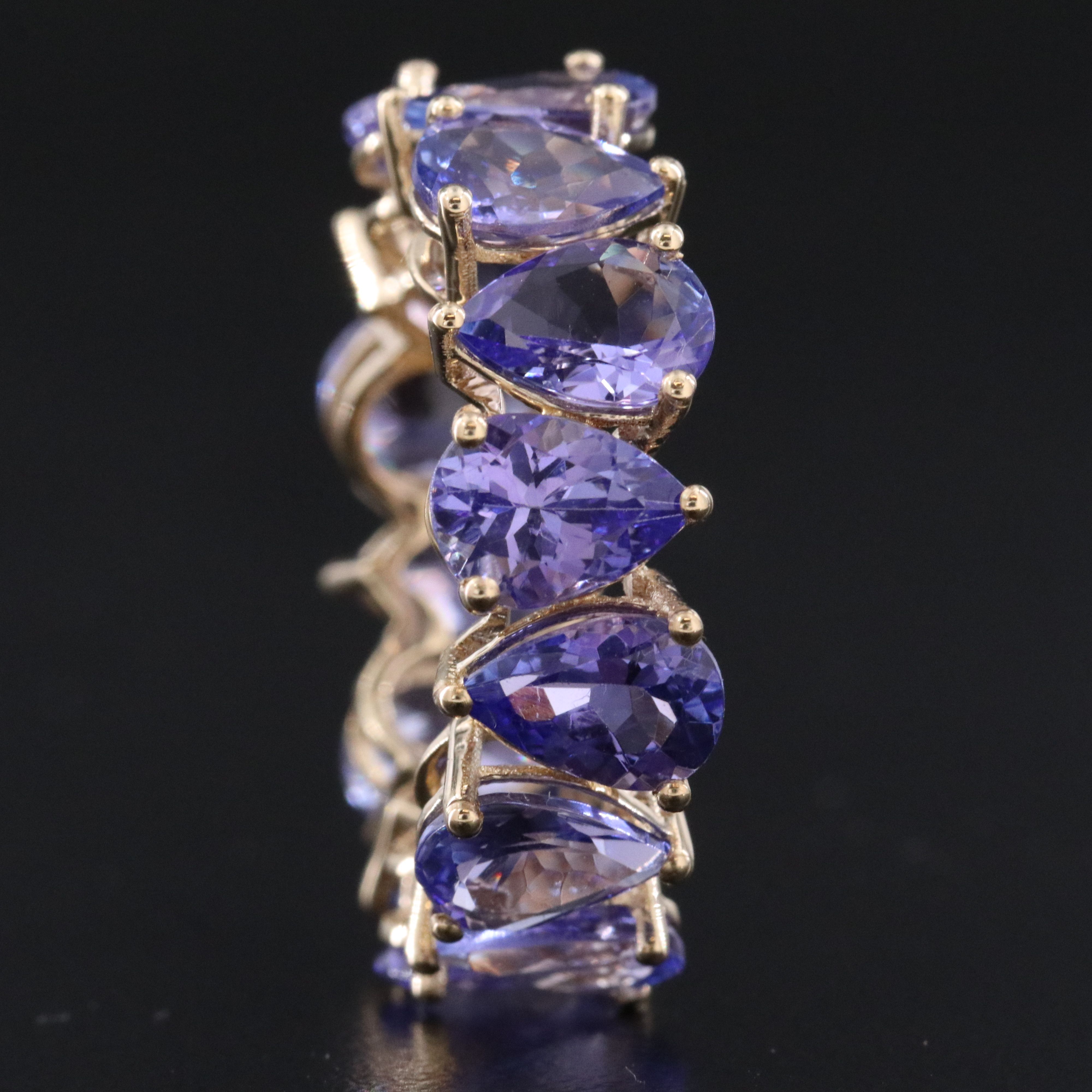 14K 8.63 CTW Tanzanite Eternity Band