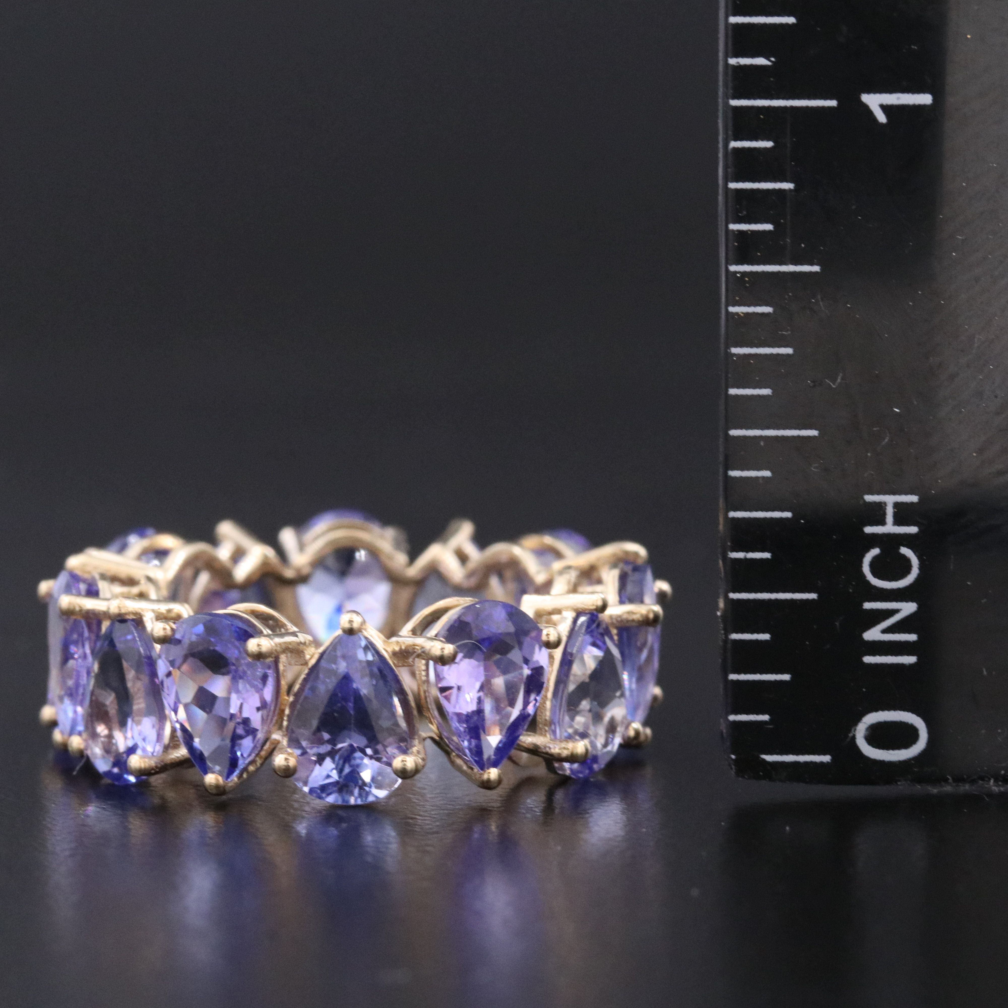 14K 8.63 CTW Tanzanite Eternity Band