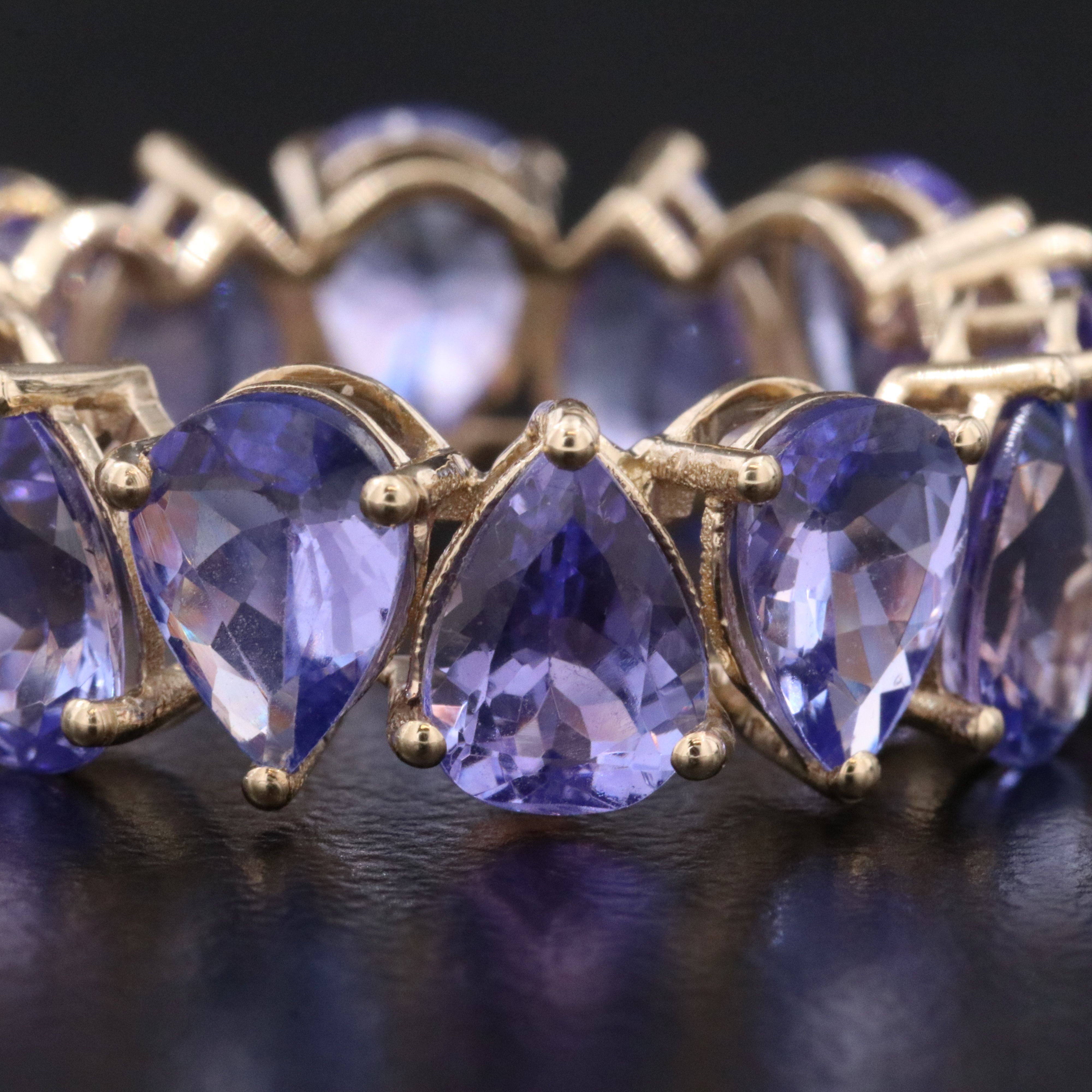 14K 8.63 CTW Tanzanite Eternity Band