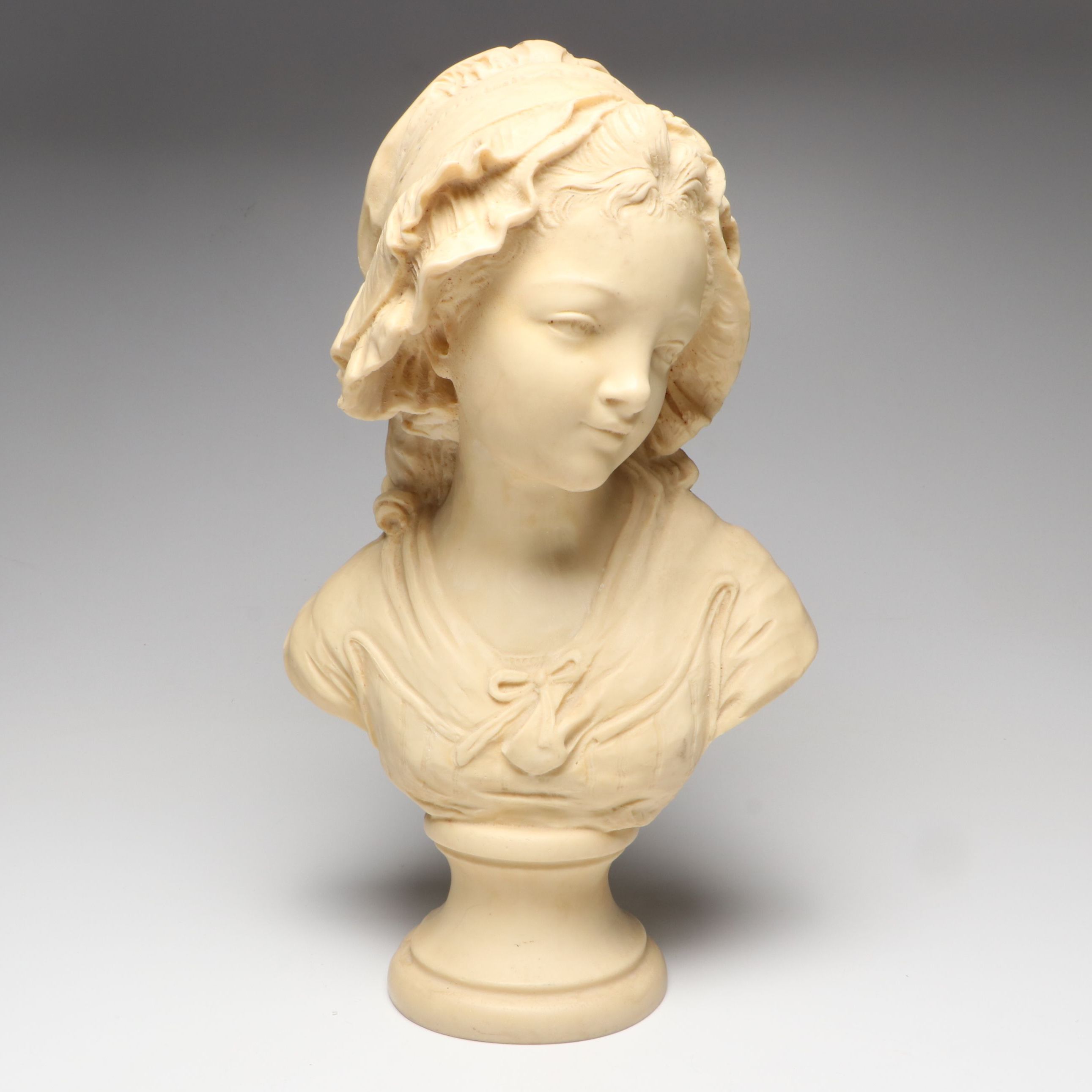 French "Peasant Girl" Bust After Grinham Niam, 20th Century