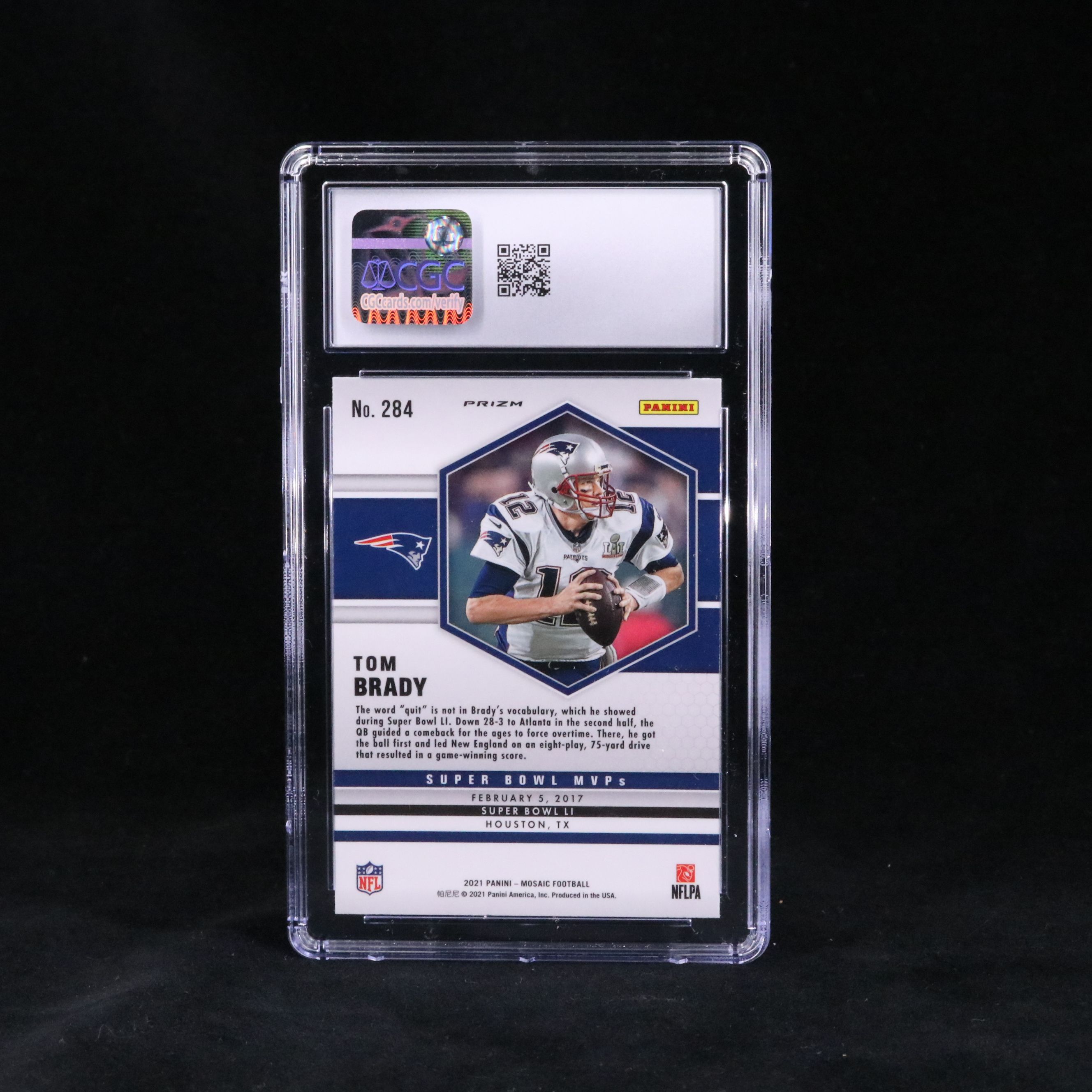 2021 Mosaic Tom Brady Pink Camo Prizm Football Card Graded CGC 10