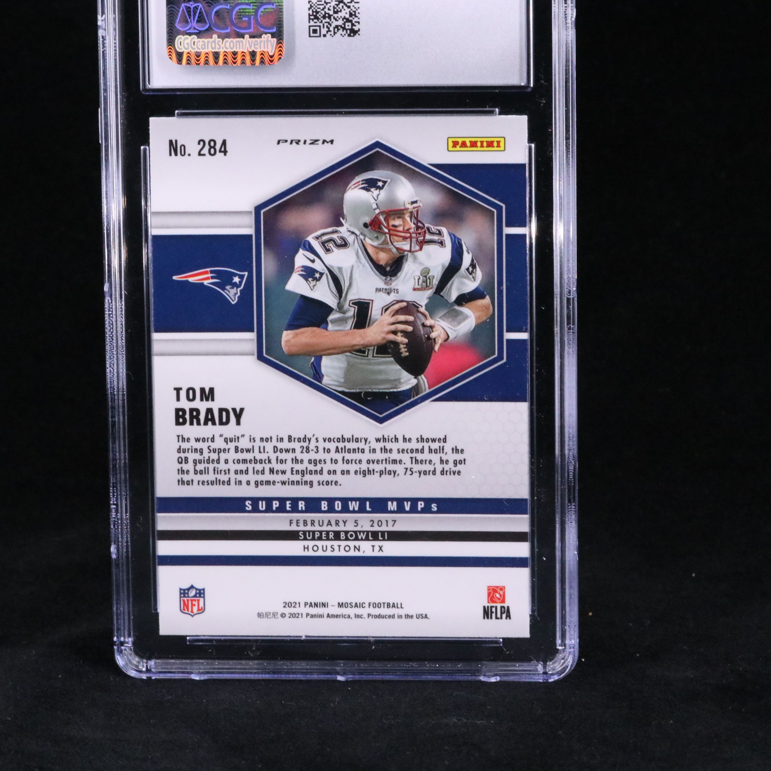 2021 Mosaic Tom Brady Pink Camo Prizm Football Card Graded CGC 10