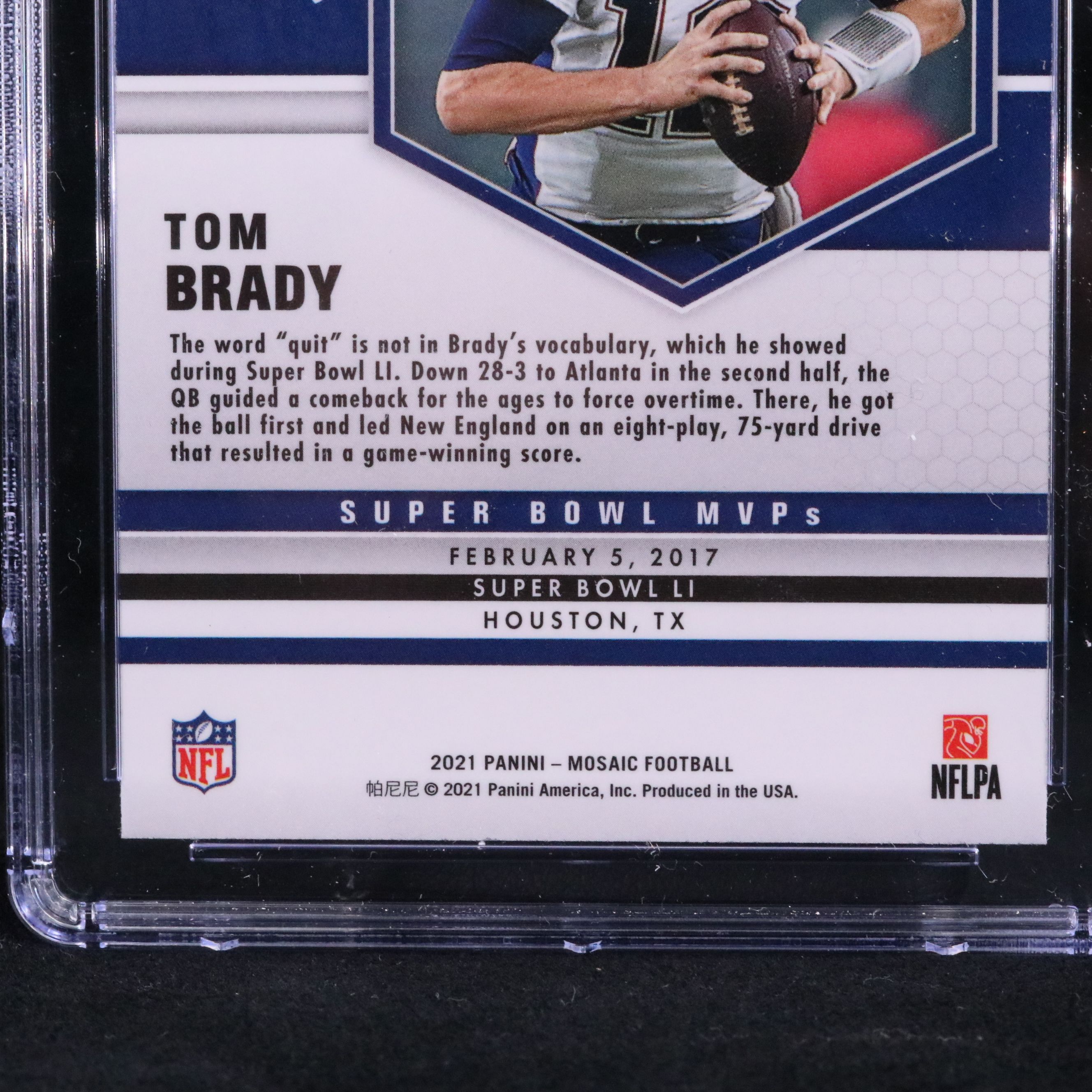 2021 Mosaic Tom Brady Pink Camo Prizm Football Card Graded CGC 10