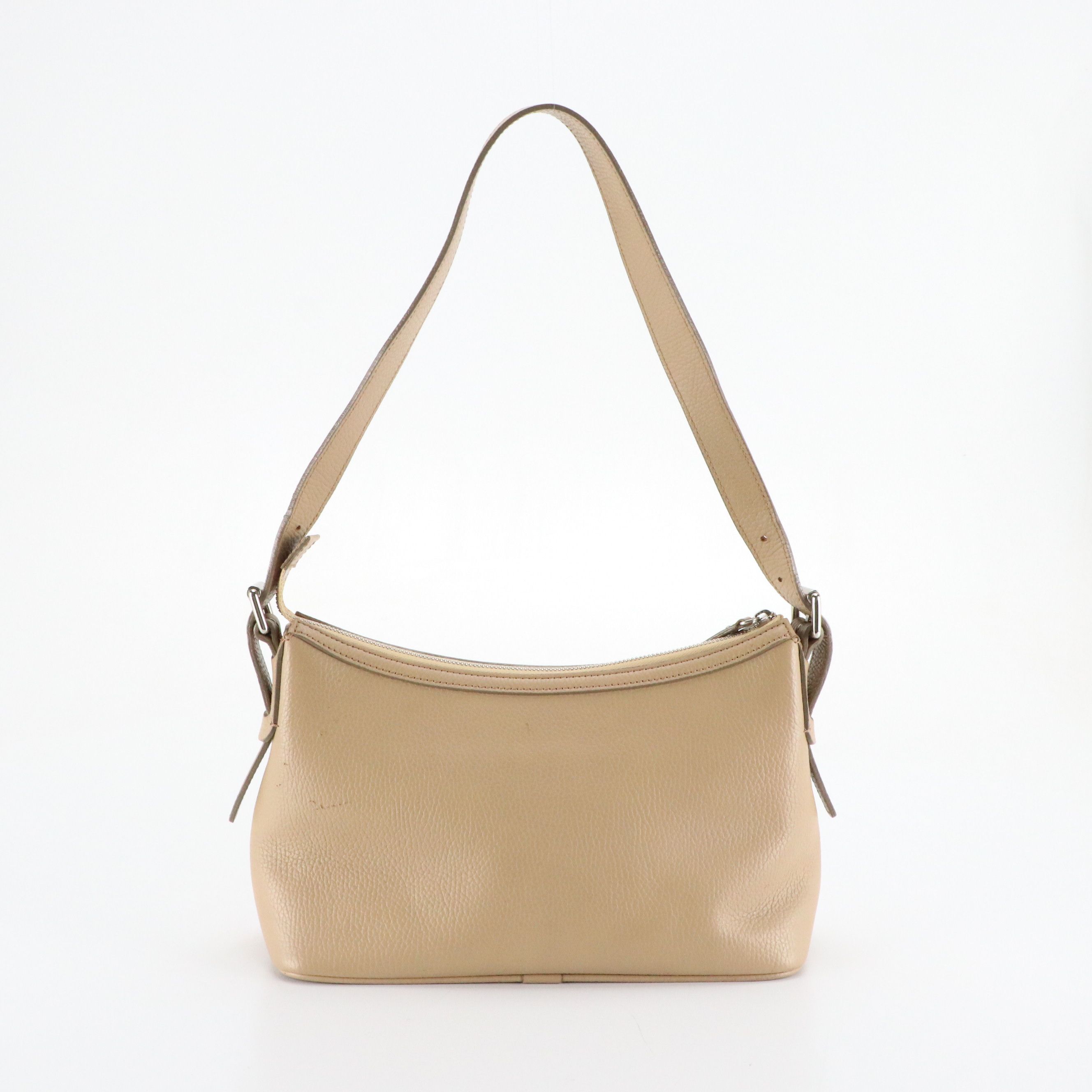 Burberry Hobo Shoulder Bag in Tan Grained Leather