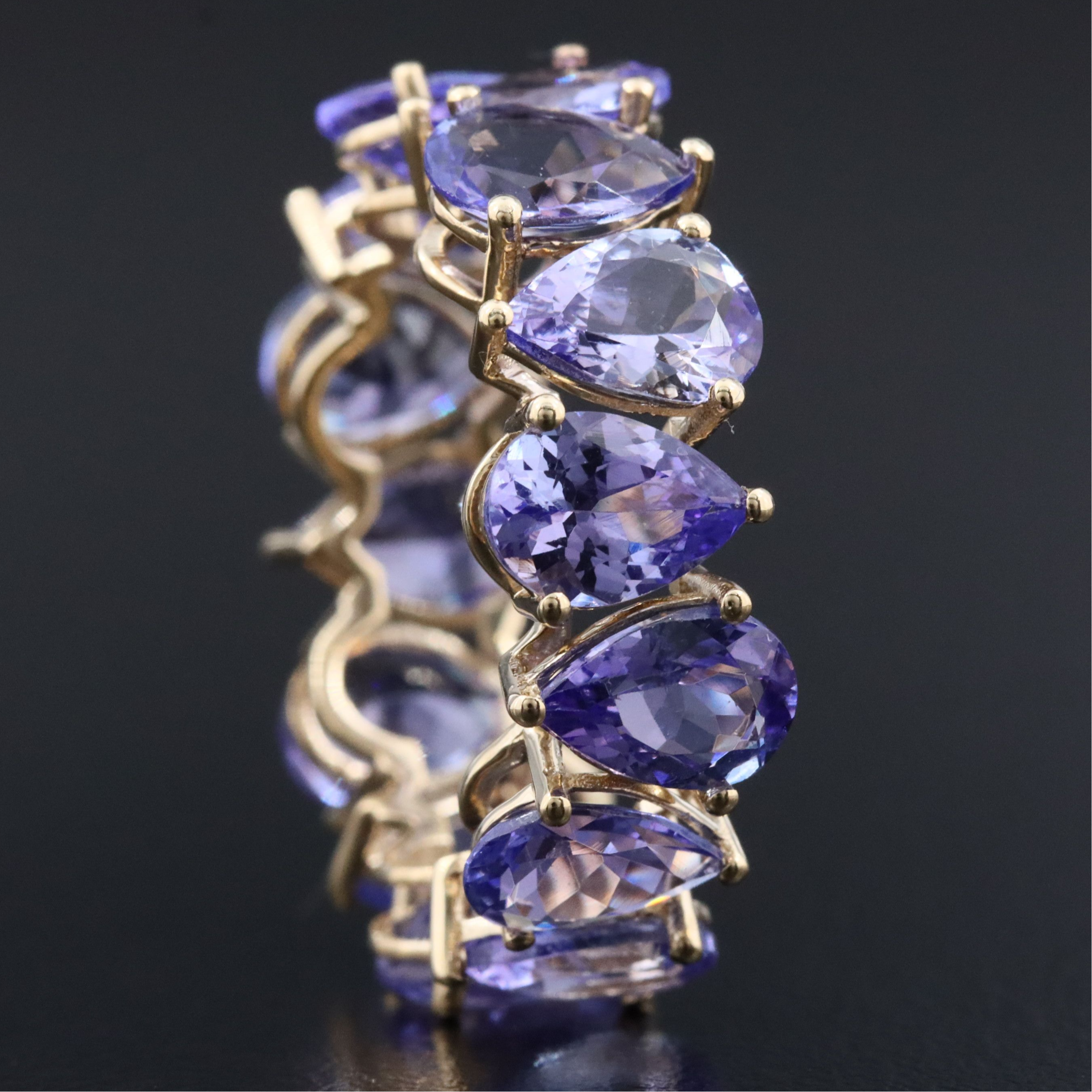 14K 8.78 CTW Tanzanite Eternity Band