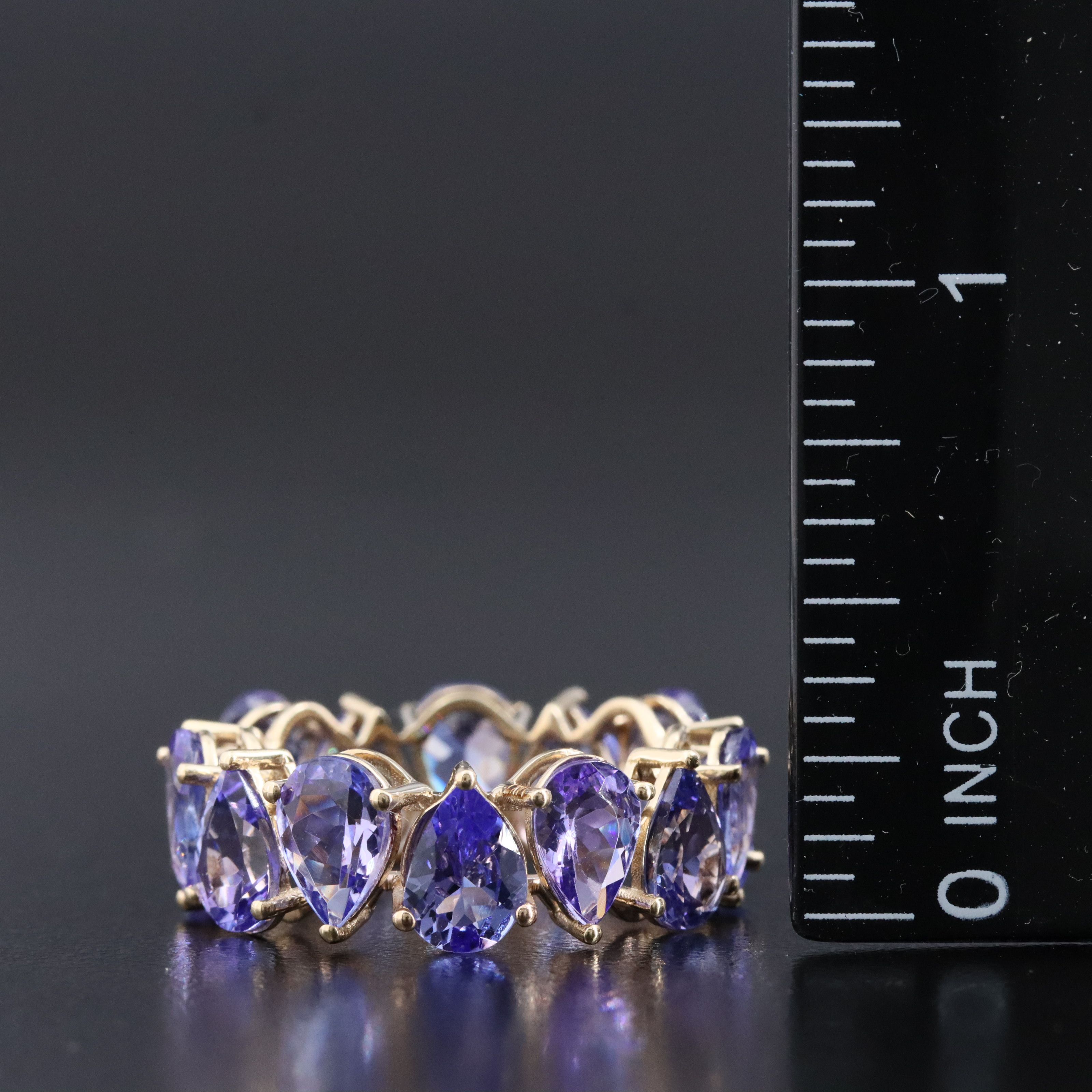 14K 8.78 CTW Tanzanite Eternity Band