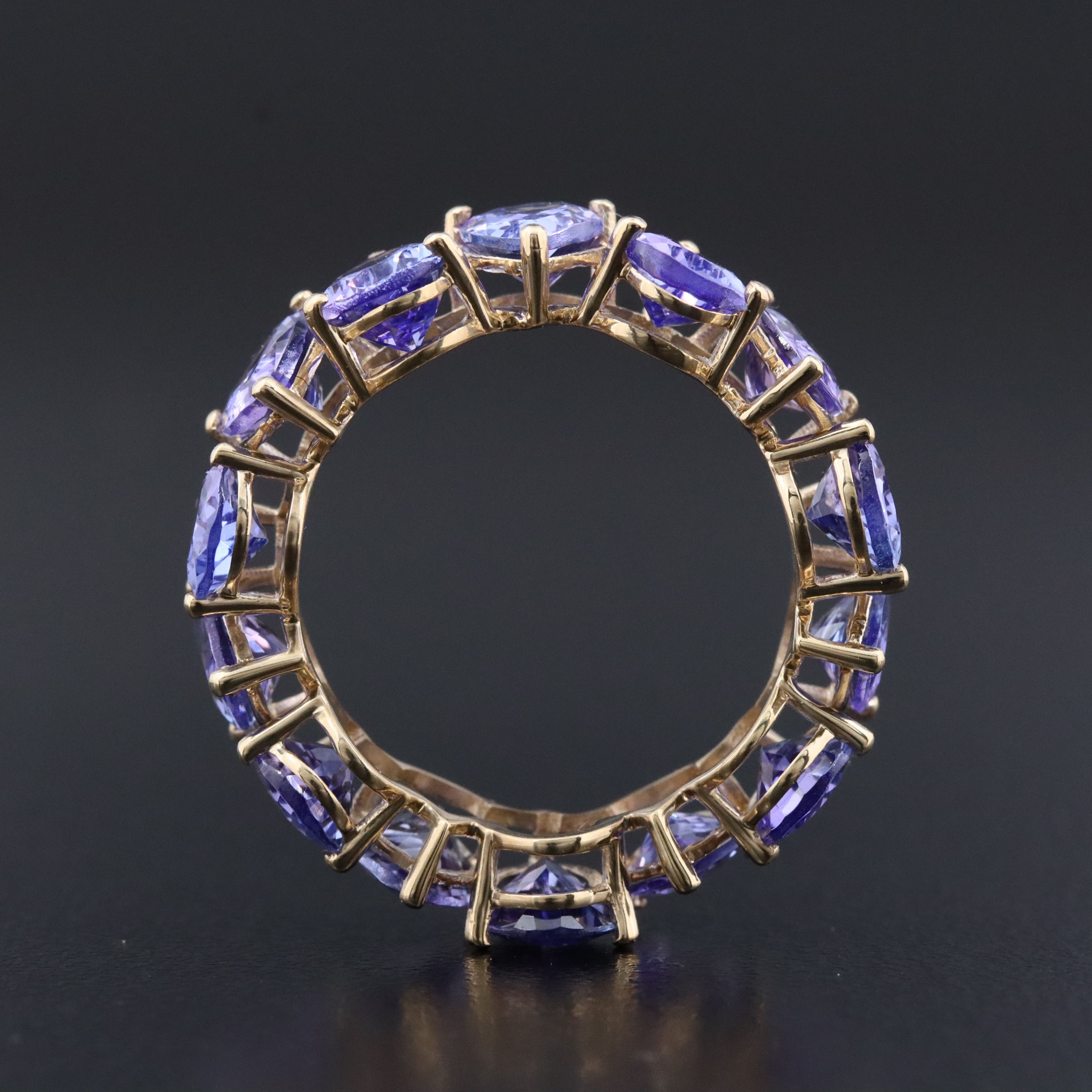 14K 8.78 CTW Tanzanite Eternity Band