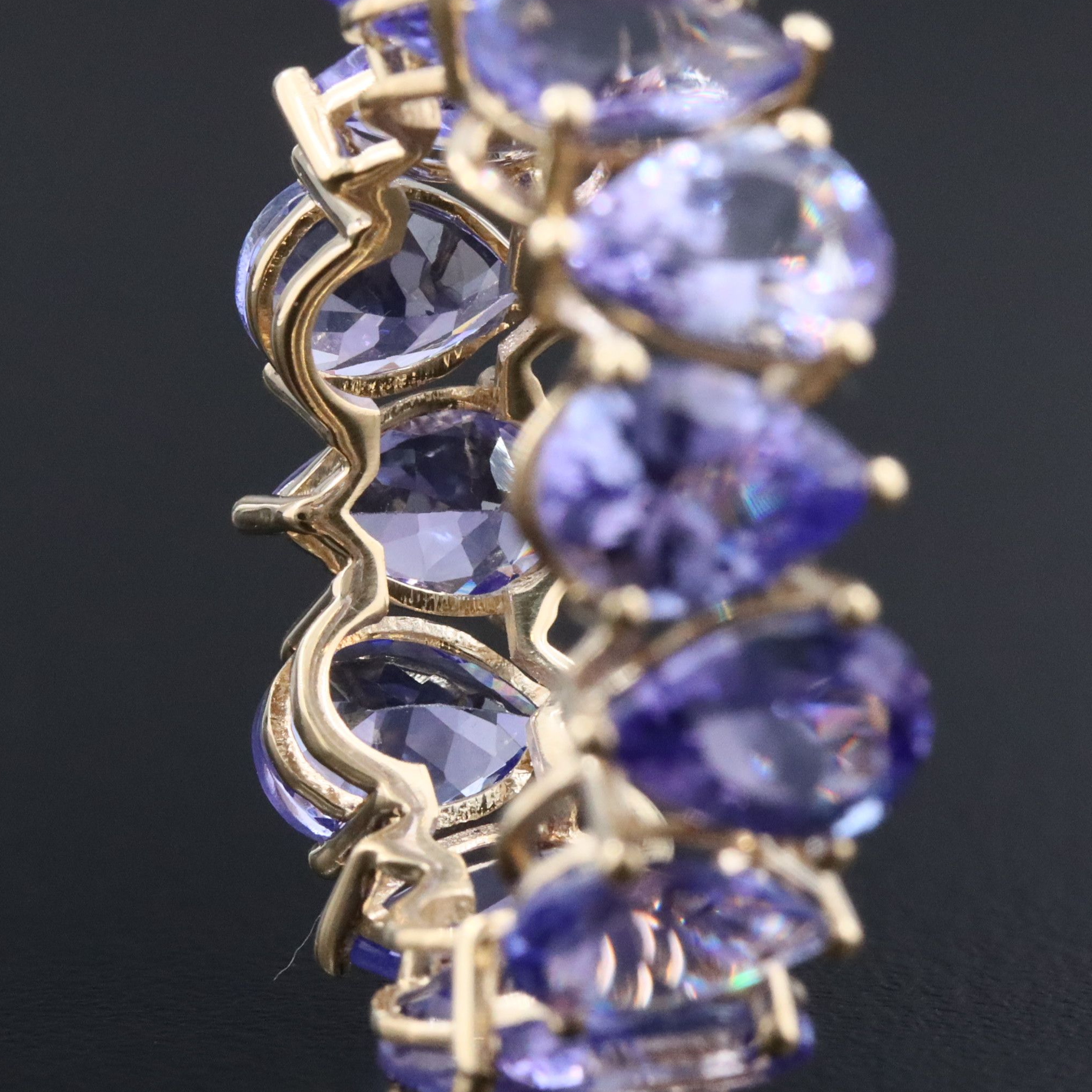 14K 8.78 CTW Tanzanite Eternity Band