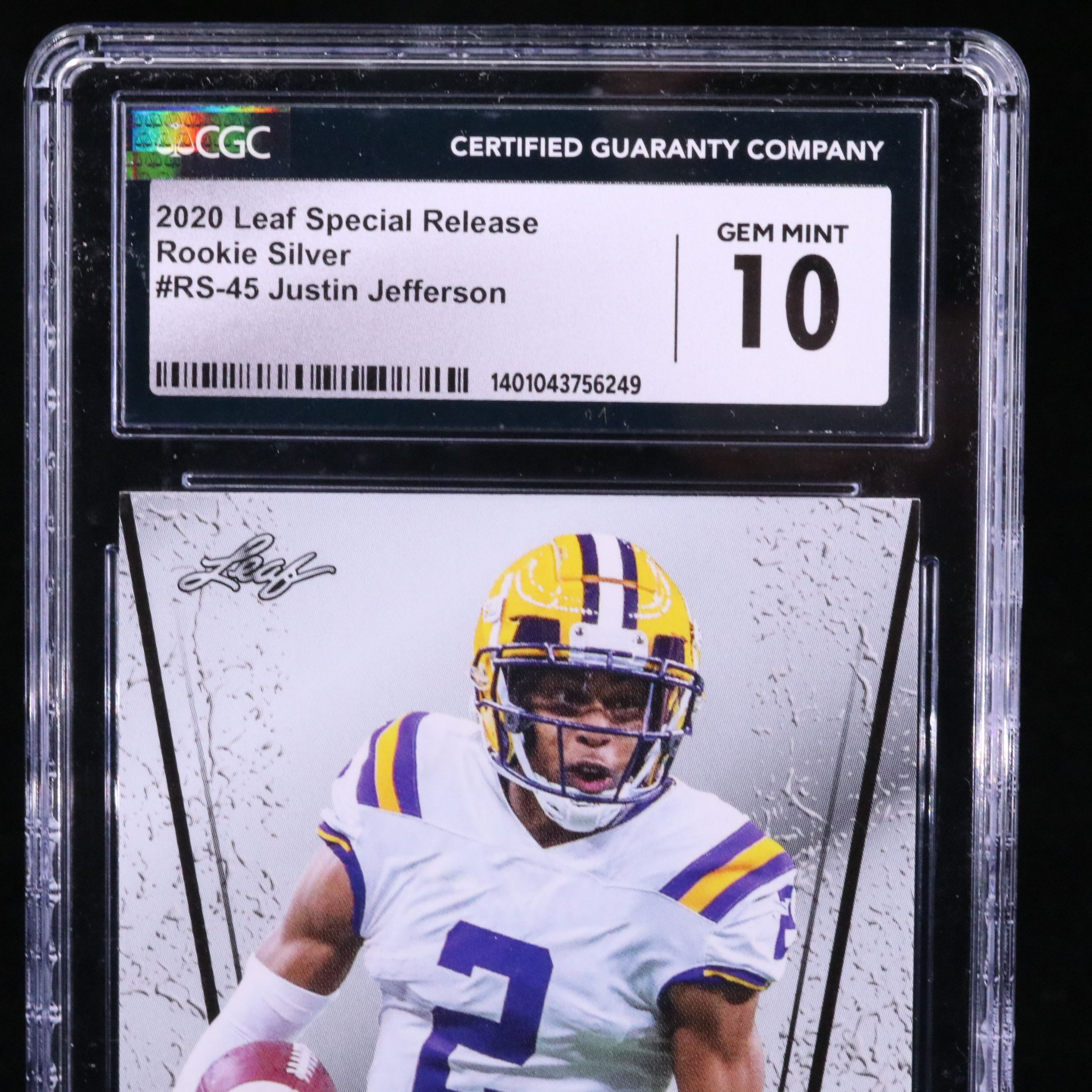 2020 Leaf Special Release Justin Jefferson Silver Rookie Card Graded CGC 10