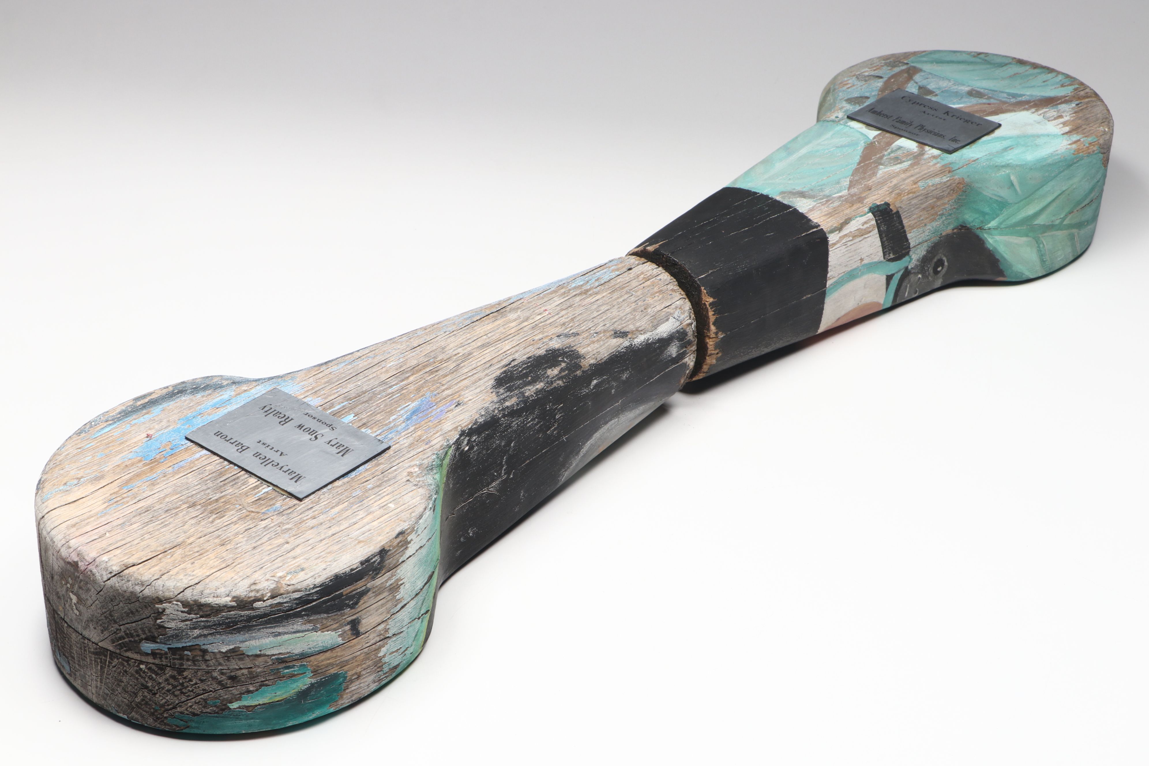 Cypress Krieger Frida Kahlo Hand-Painted Wood Sculpture, Late 20th/21st Century