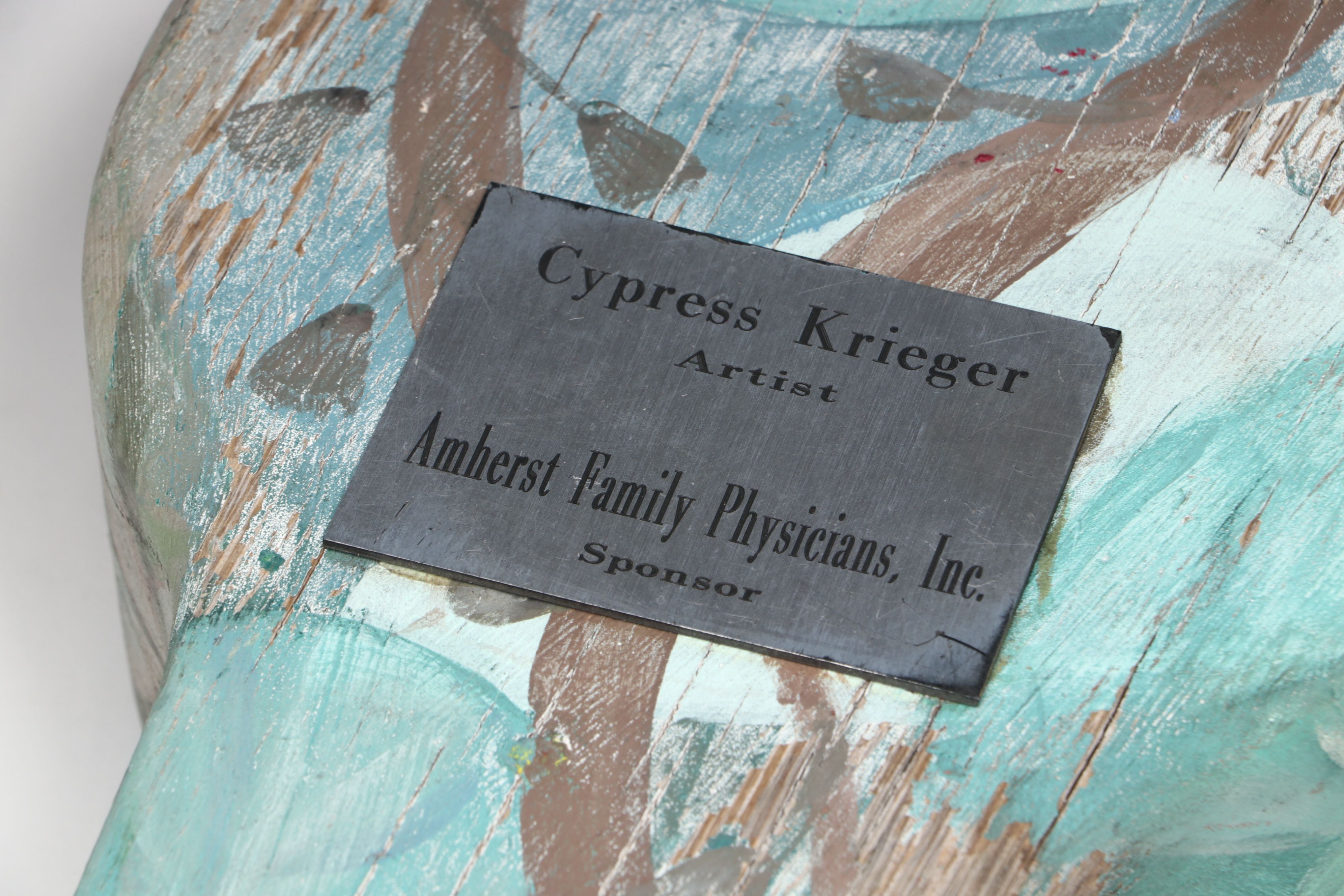 Cypress Krieger Frida Kahlo Hand-Painted Wood Sculpture, Late 20th/21st Century