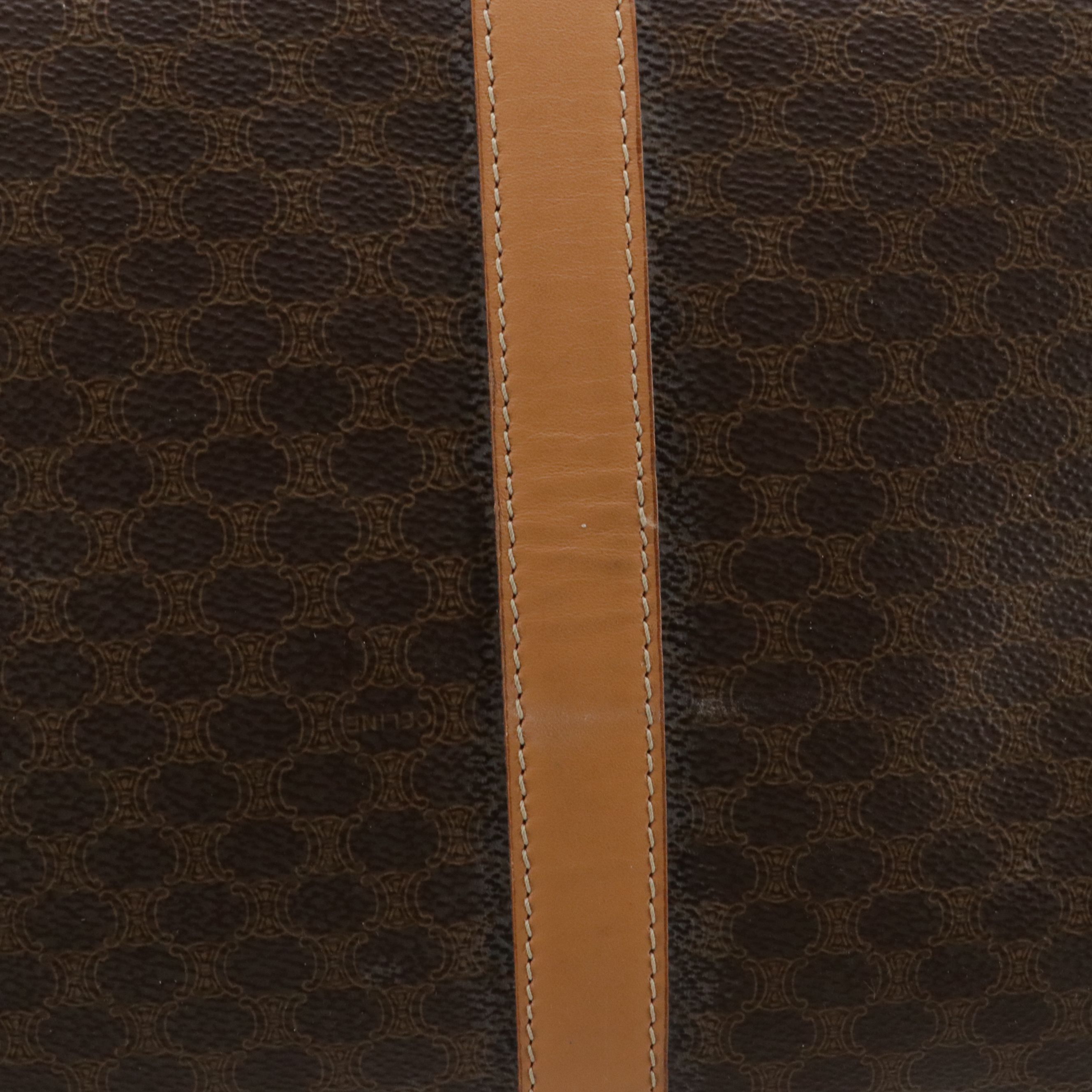 Celine Duffle Bag in Dark Brown Macadam Canvas and Leather