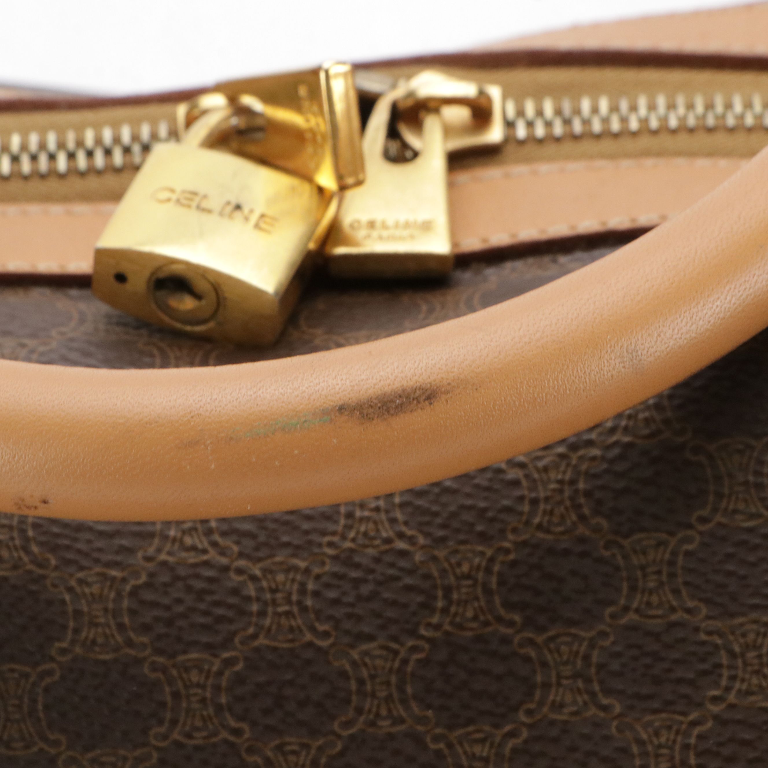 Celine Duffle Bag in Dark Brown Macadam Canvas and Leather