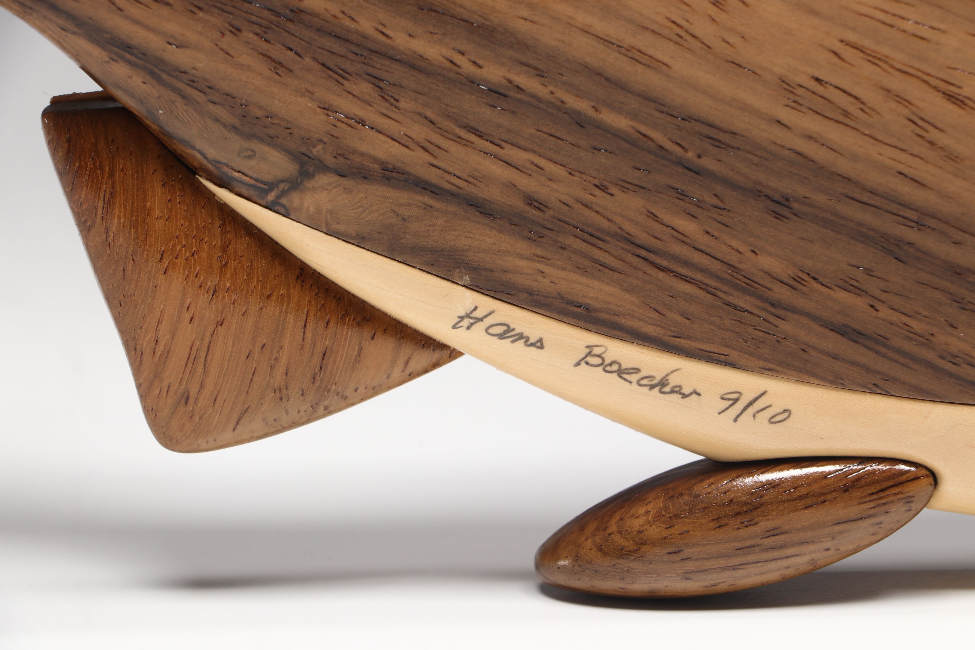 Hans Boecher Limited Edition Padauk, Poplar, and Holly Fish Wall Hanging